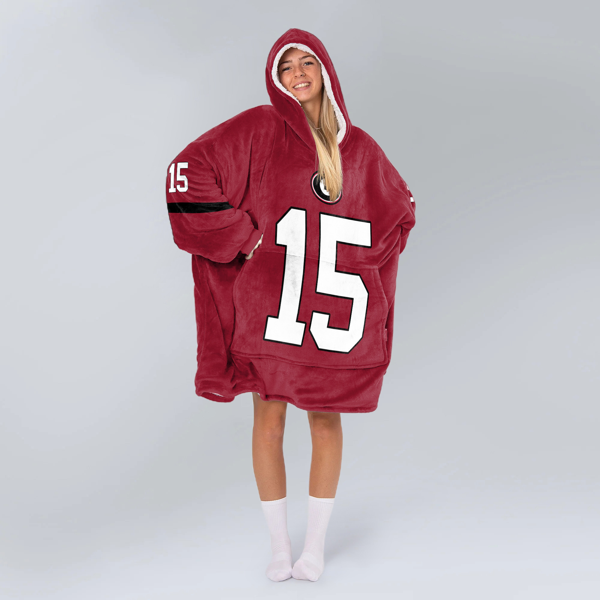 Adult 15 Georgia Football Unisex Blanket Hoodie