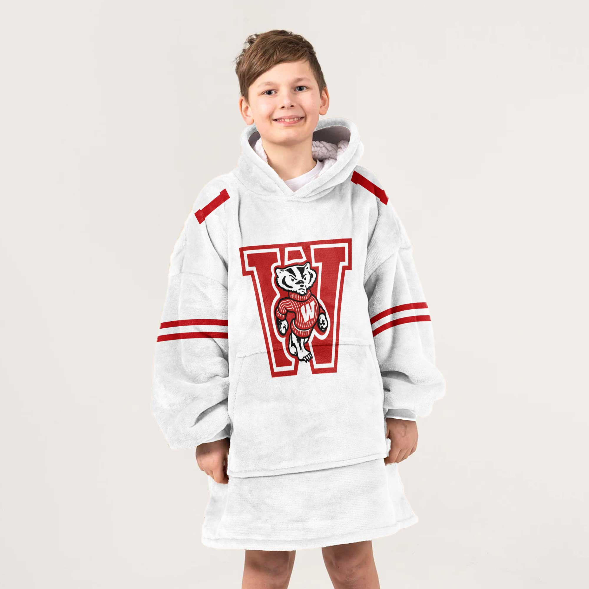 Kid #1 Wisconsin Football Unisex Blanket Hoodie