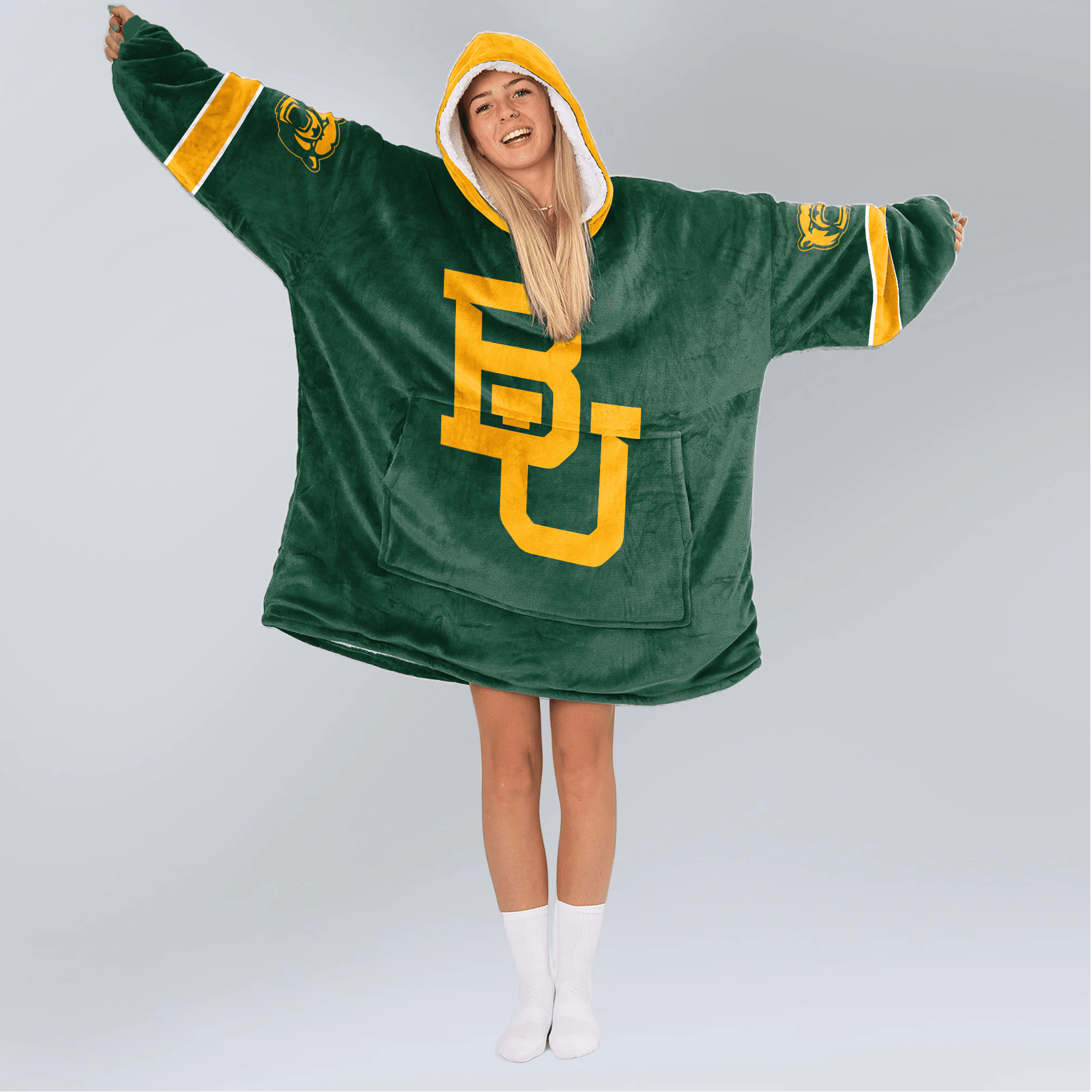 Adult #1 Baylor Football Unisex Blanket Hoodie