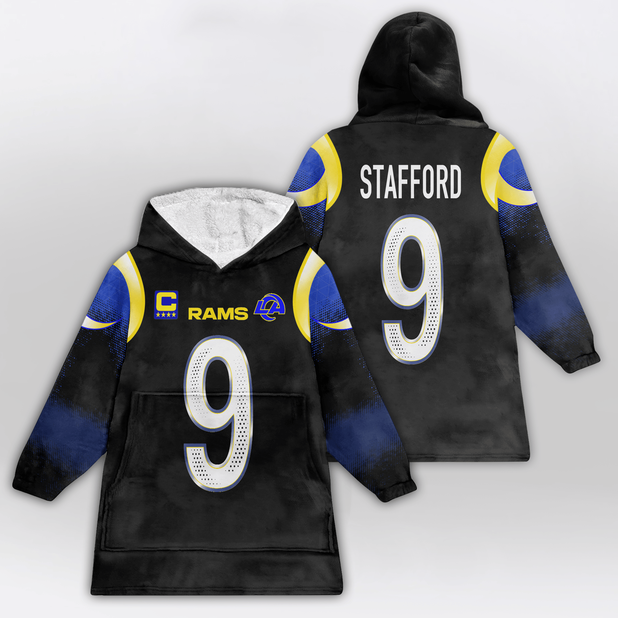 Adult M.S 9 Captain Los Angeles R Football Unisex Blanket Hoodie