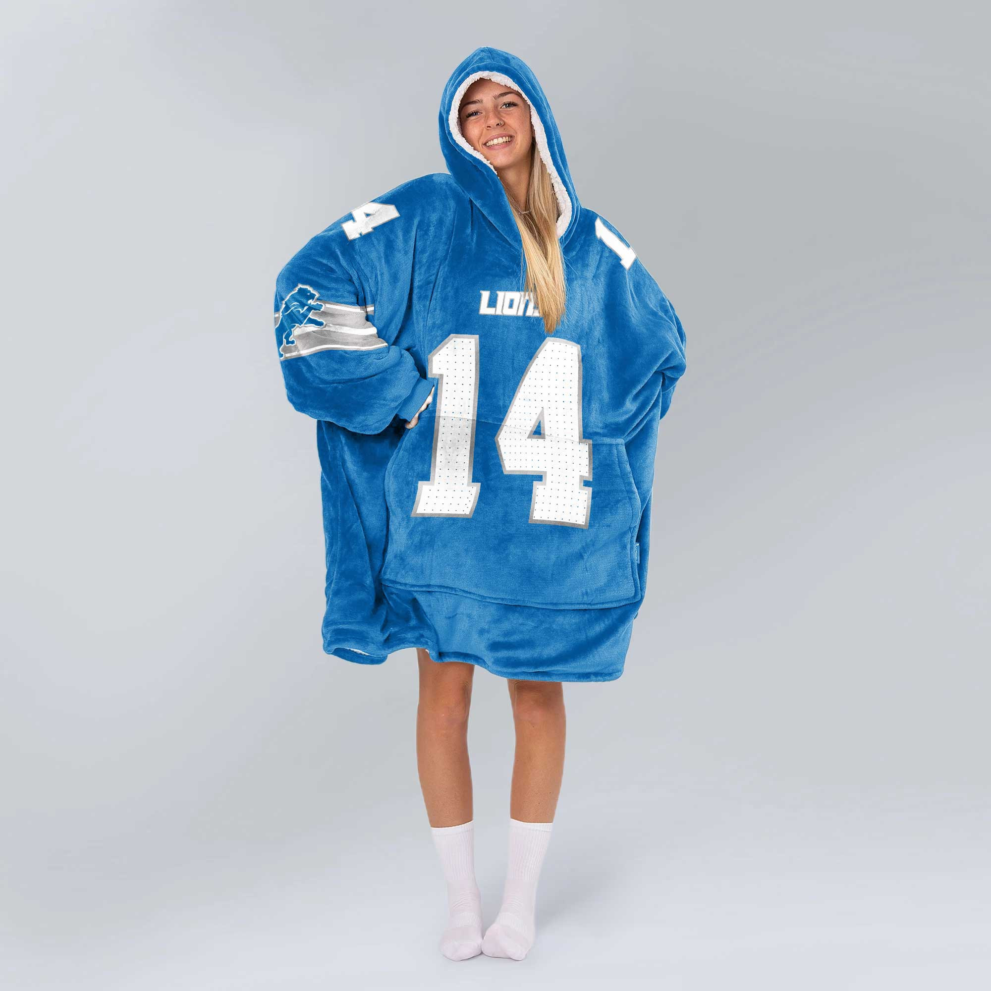 Adult St.B 14 Detroit Football Unisex Blanket Hoodie