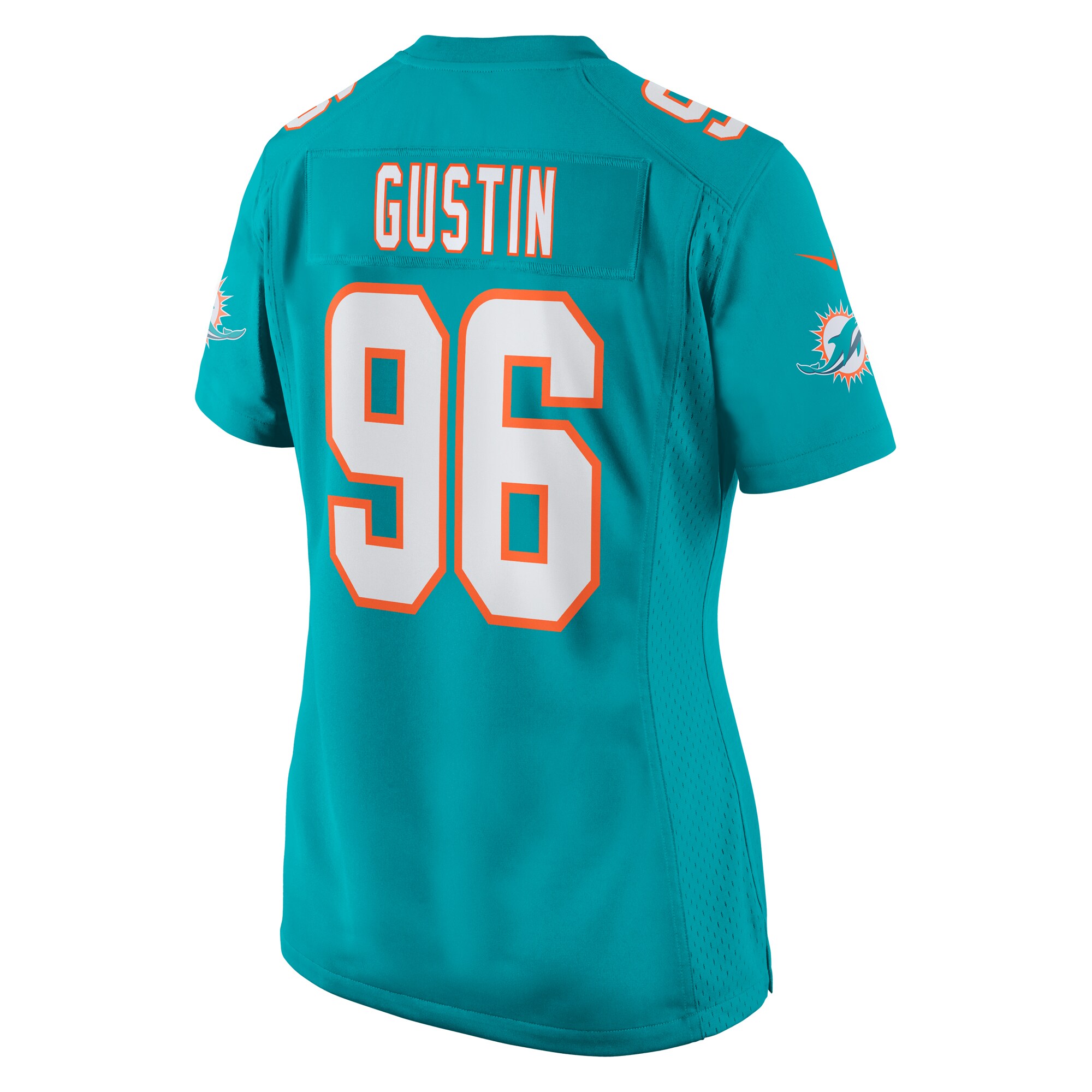 Porter Gustin Miami Dolphins Women's Game Player Jersey - Aqua