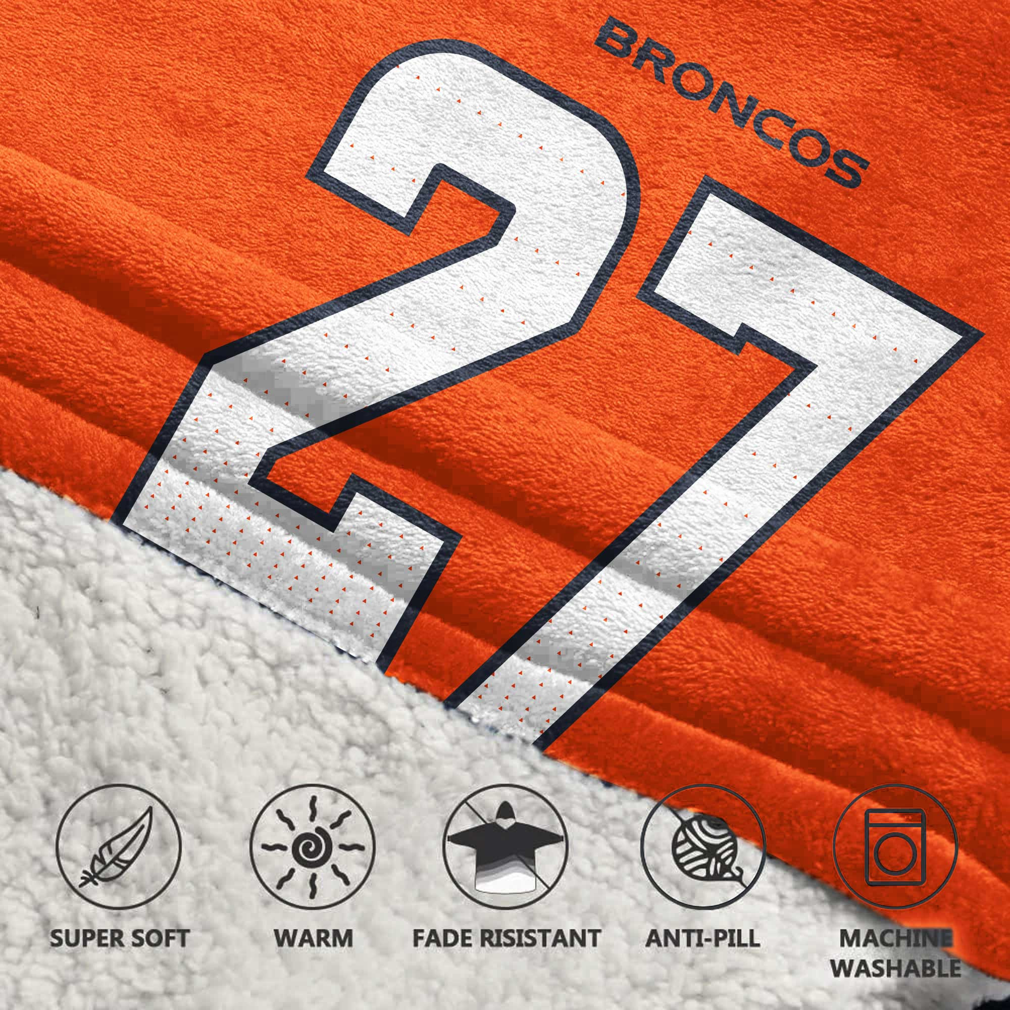 Kid J.K.D 27 Denver Football Unisex Blanket Hoodie