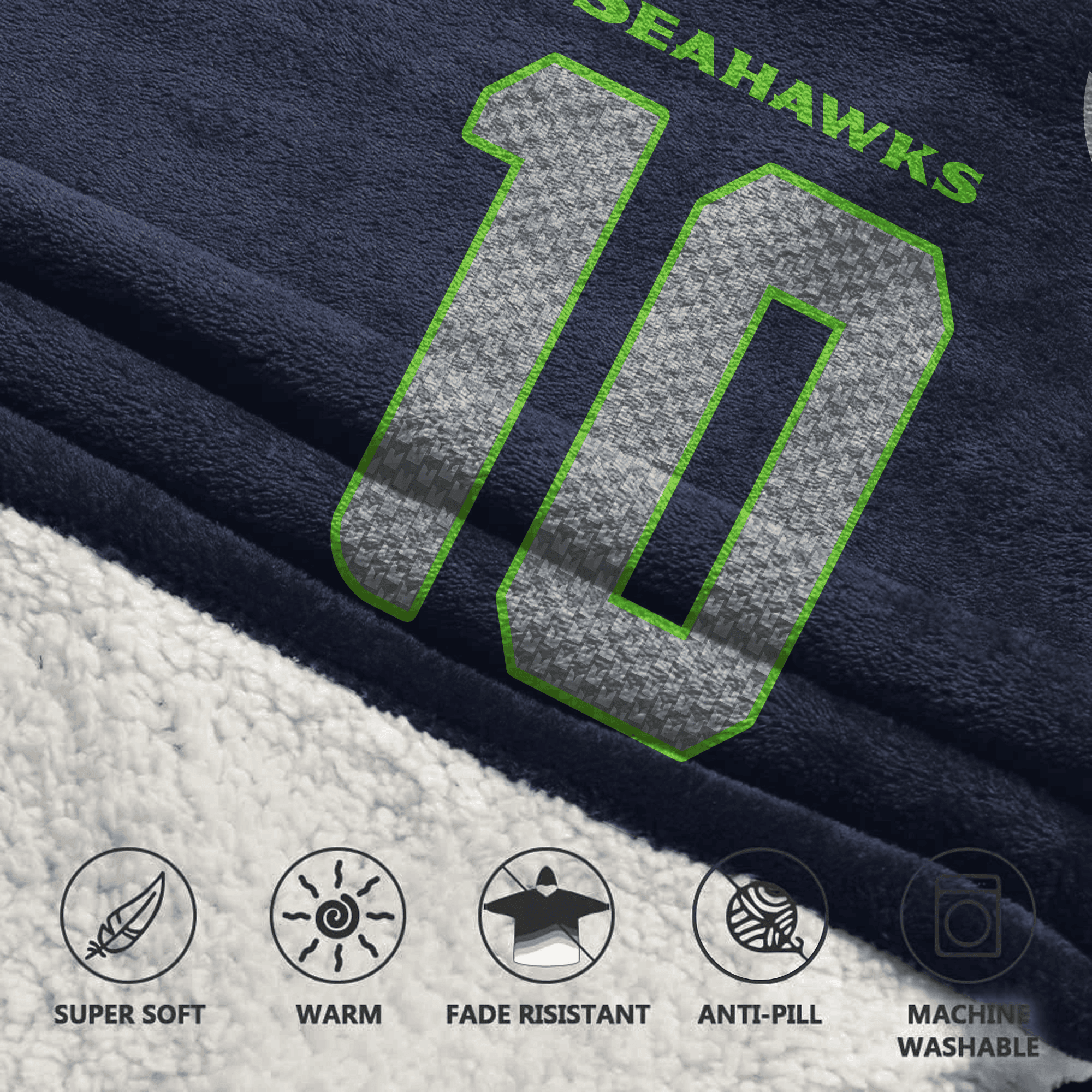 Kid 10 Seattle Football Unisex Blanket Hoodie