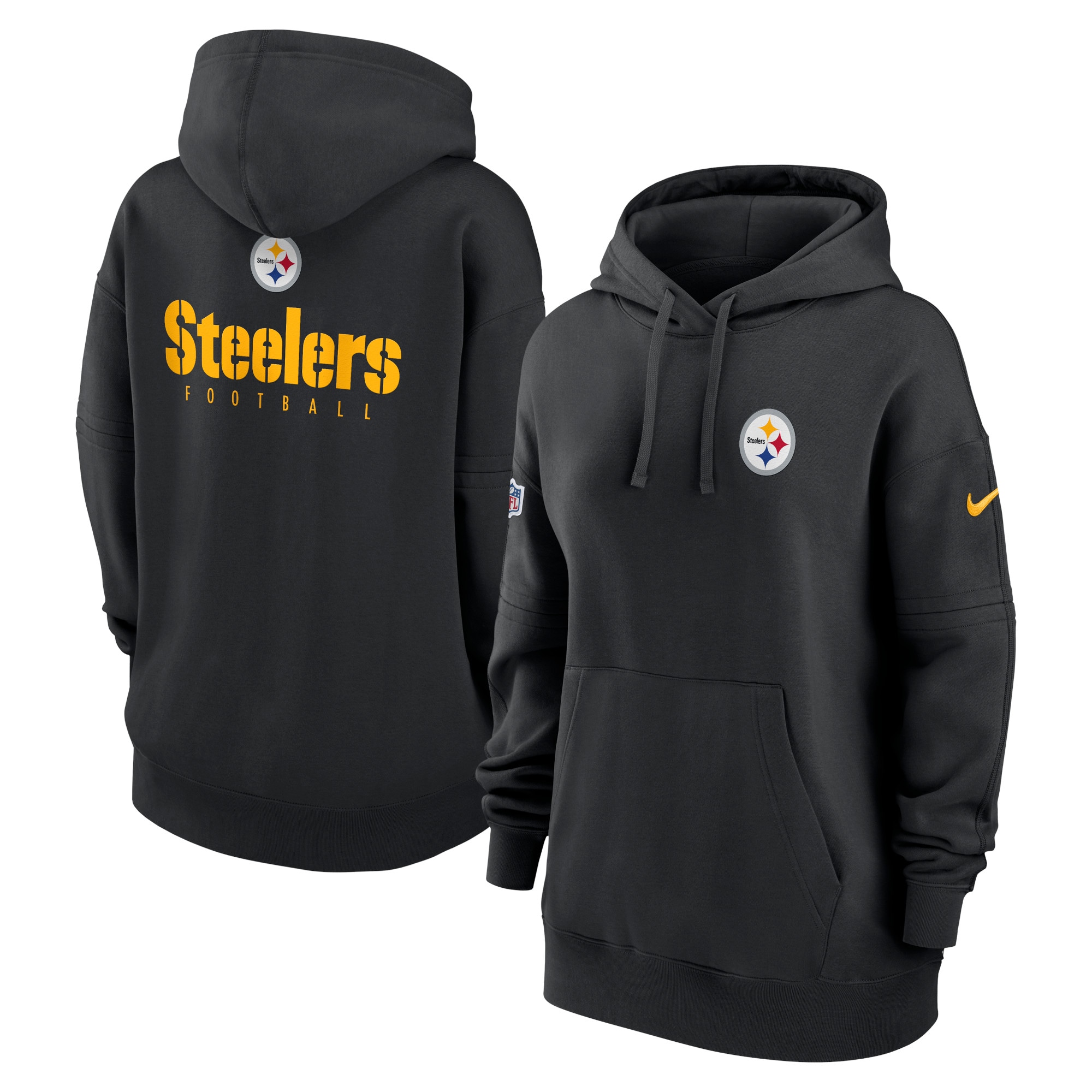Pittsburgh Steelers  Women's 2023 Sideline Club Fleece Pullover Hoodie - Black