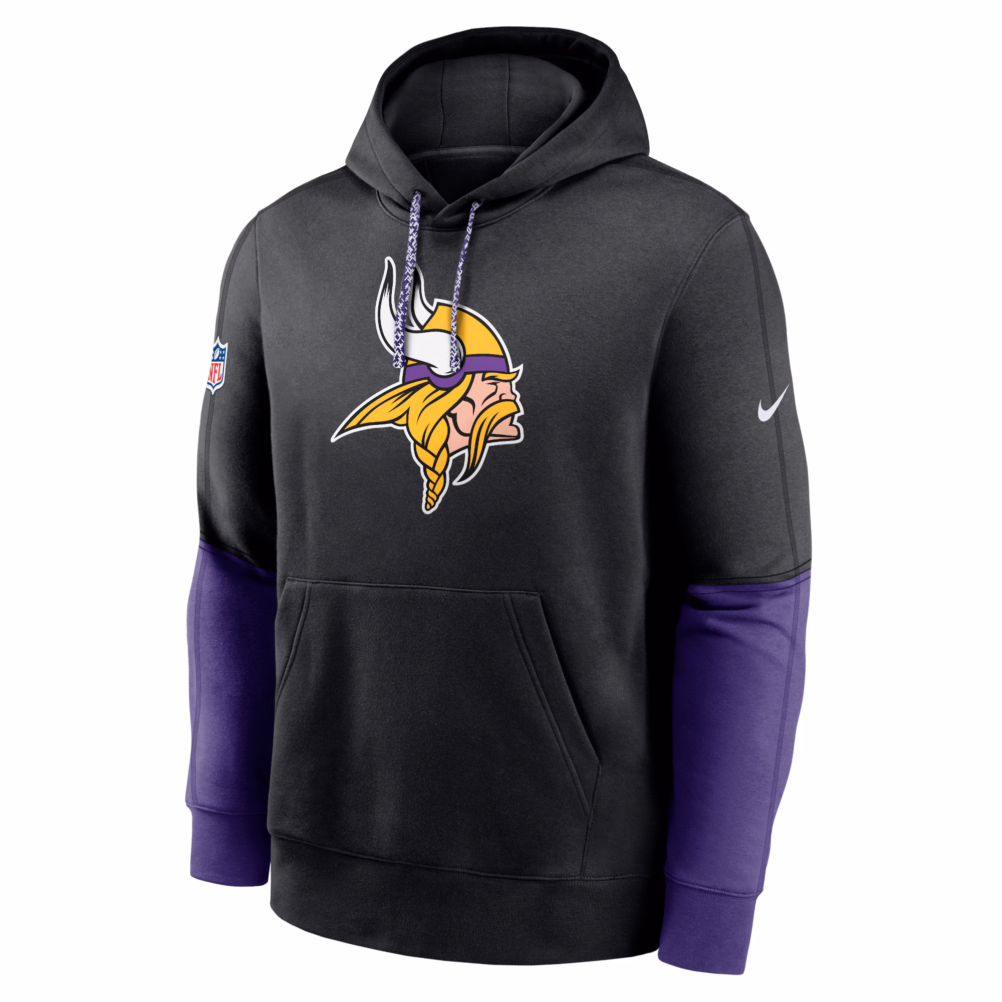 Minnesota Vikings 2024 Sideline Club Pullover Hoodie - Black