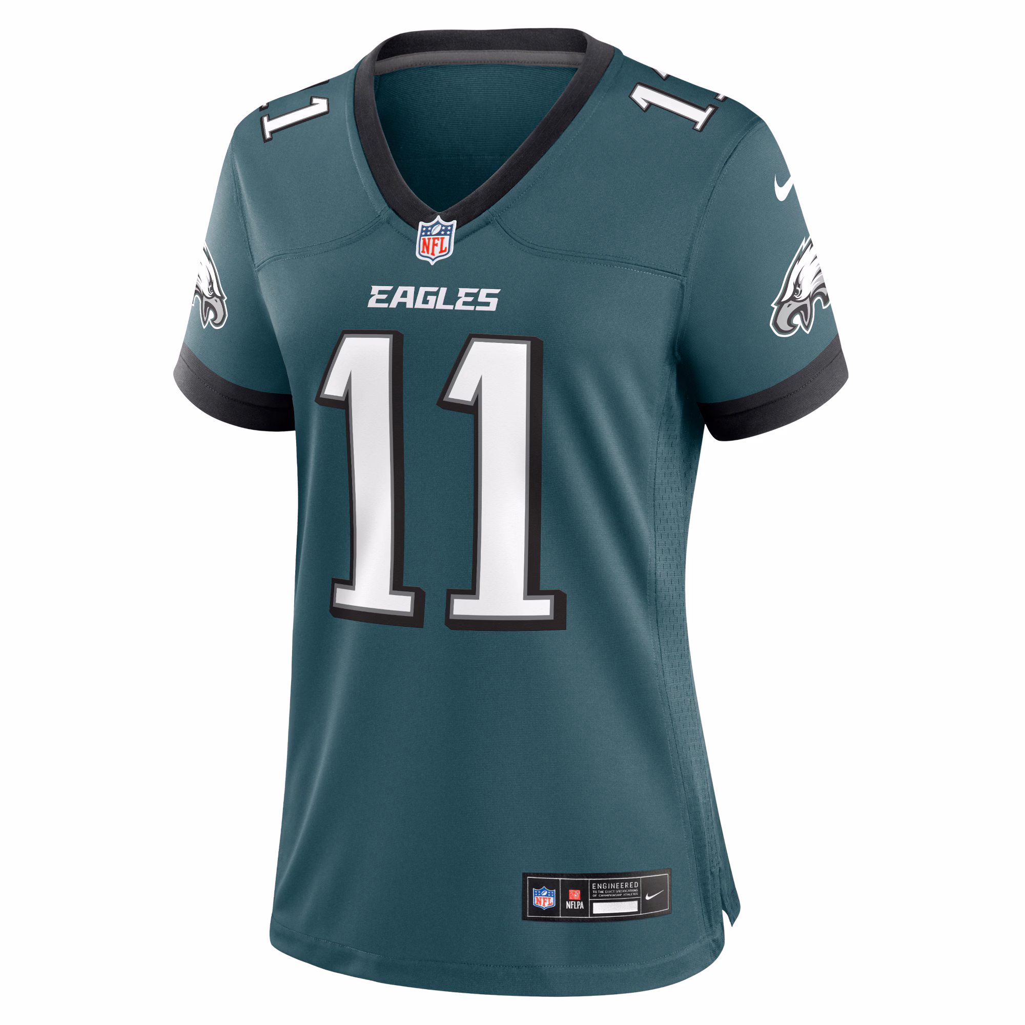 A.J. Brown Philadelphia Eagles Women's Team Game Jersey - Midnight Green