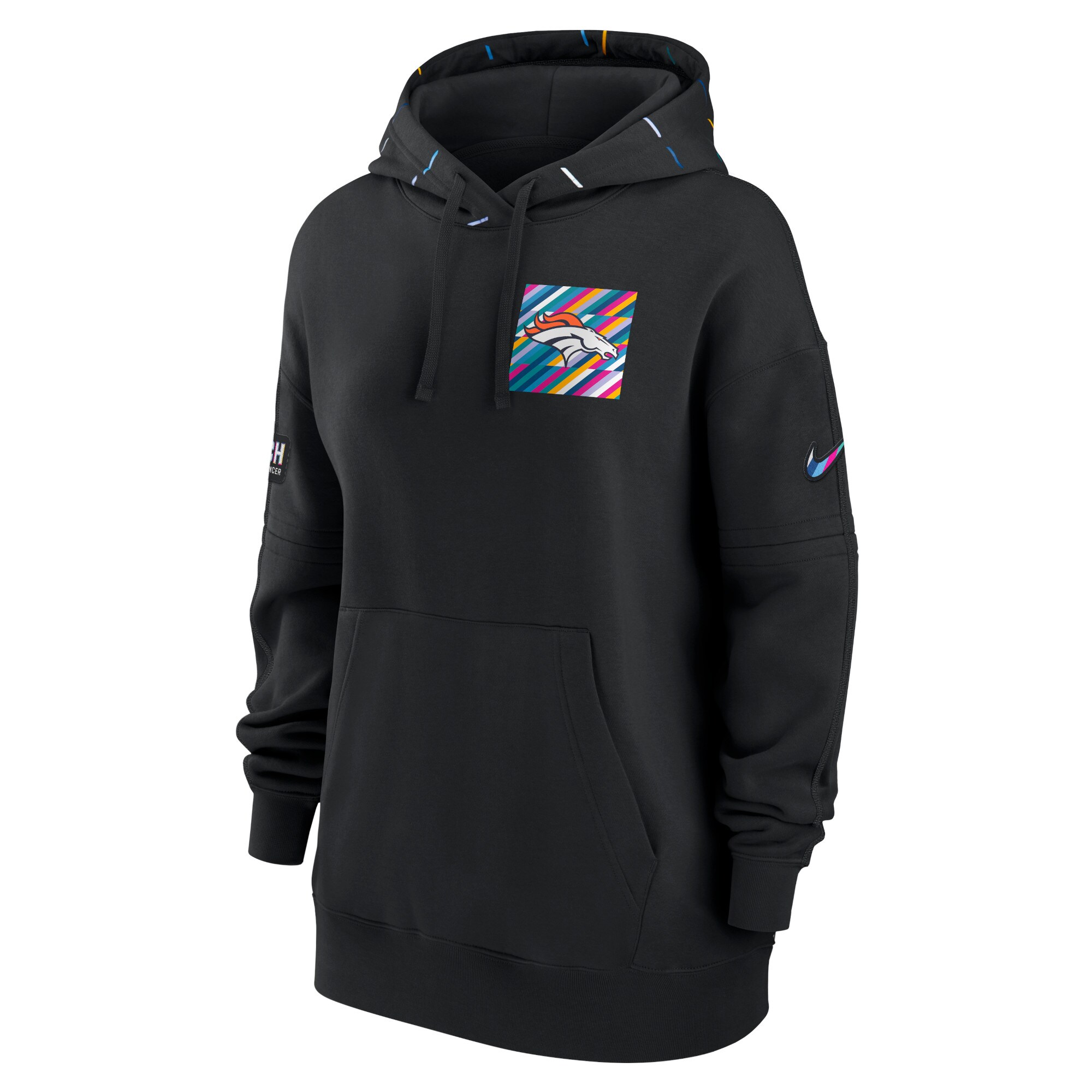 Denver Broncos  Women's 2023  Crucial Catch Club Pullover Hoodie - Black