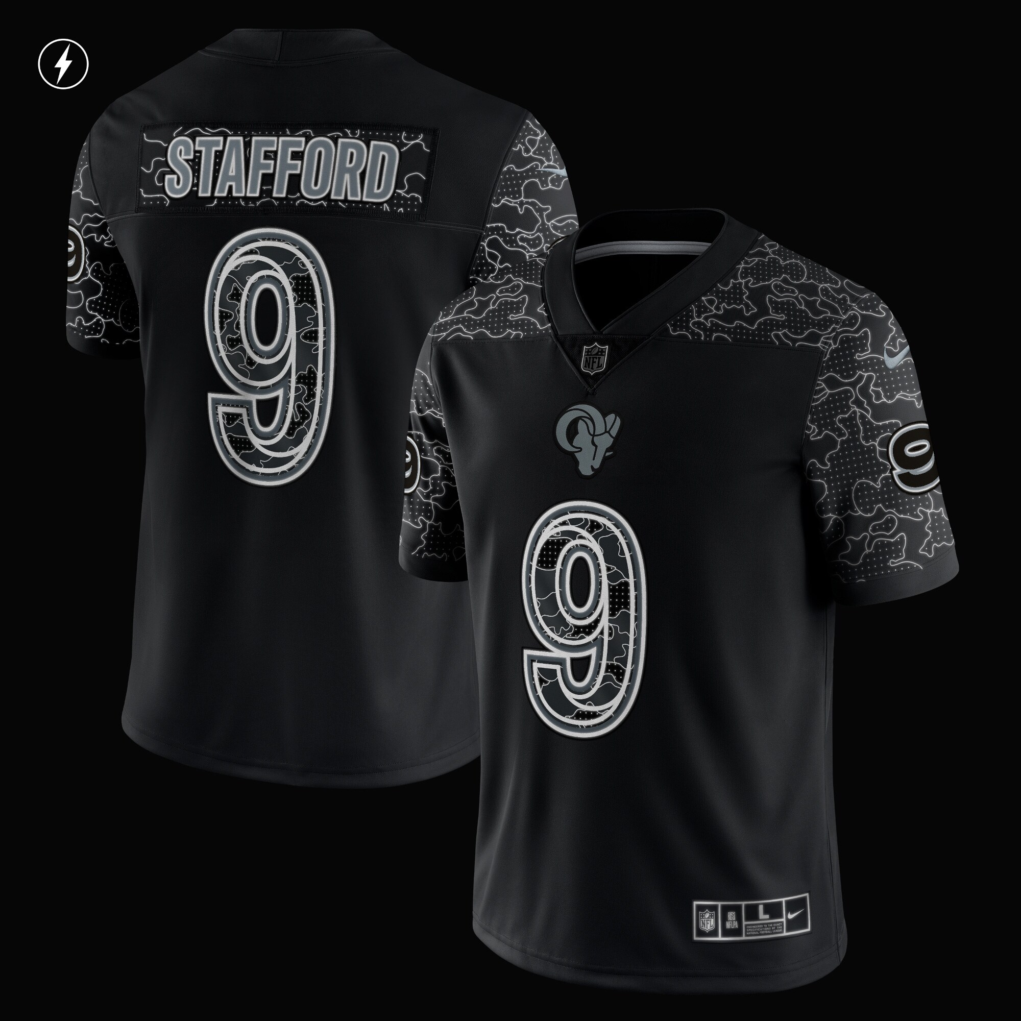 Matthew Stafford Los Angeles Rams RFLCTV Limited Jersey - Black