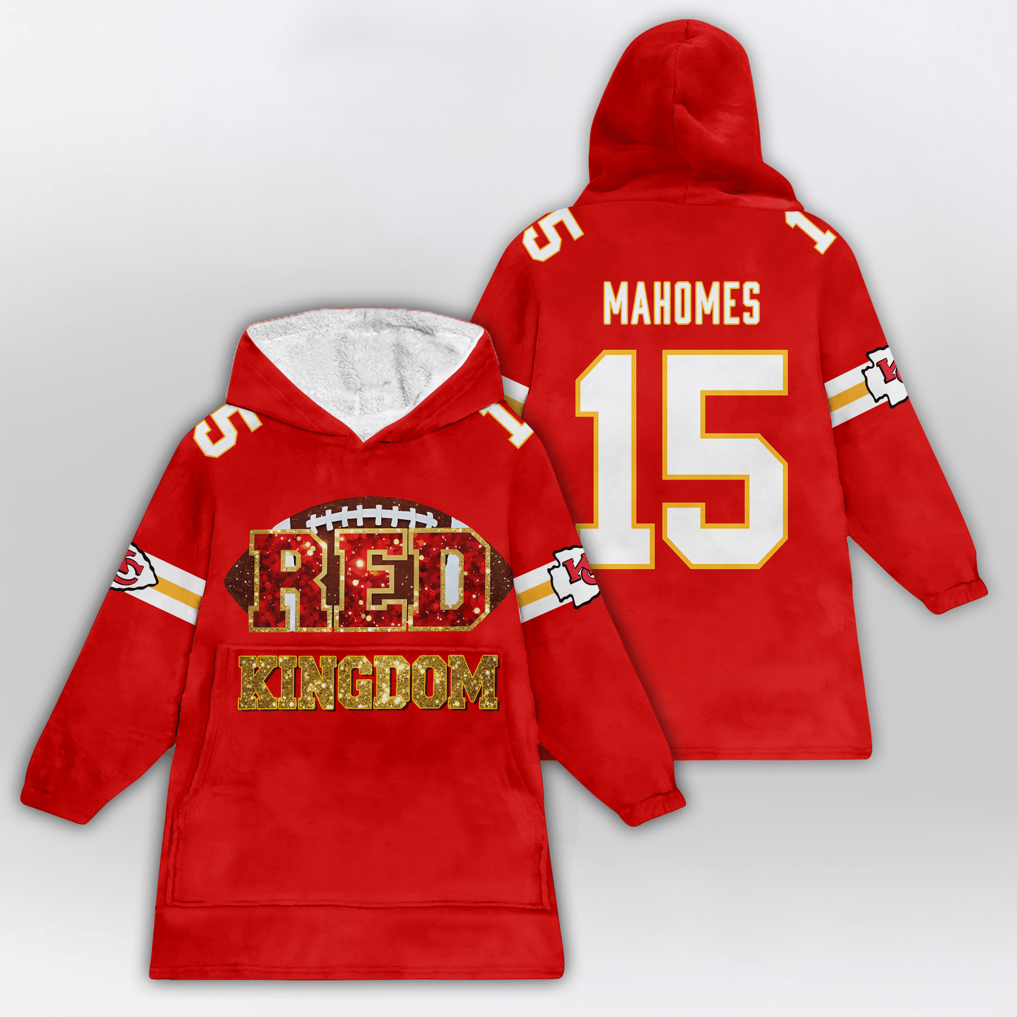 Red Kingdom Kansas City Football Unisex Blanket Hoodie