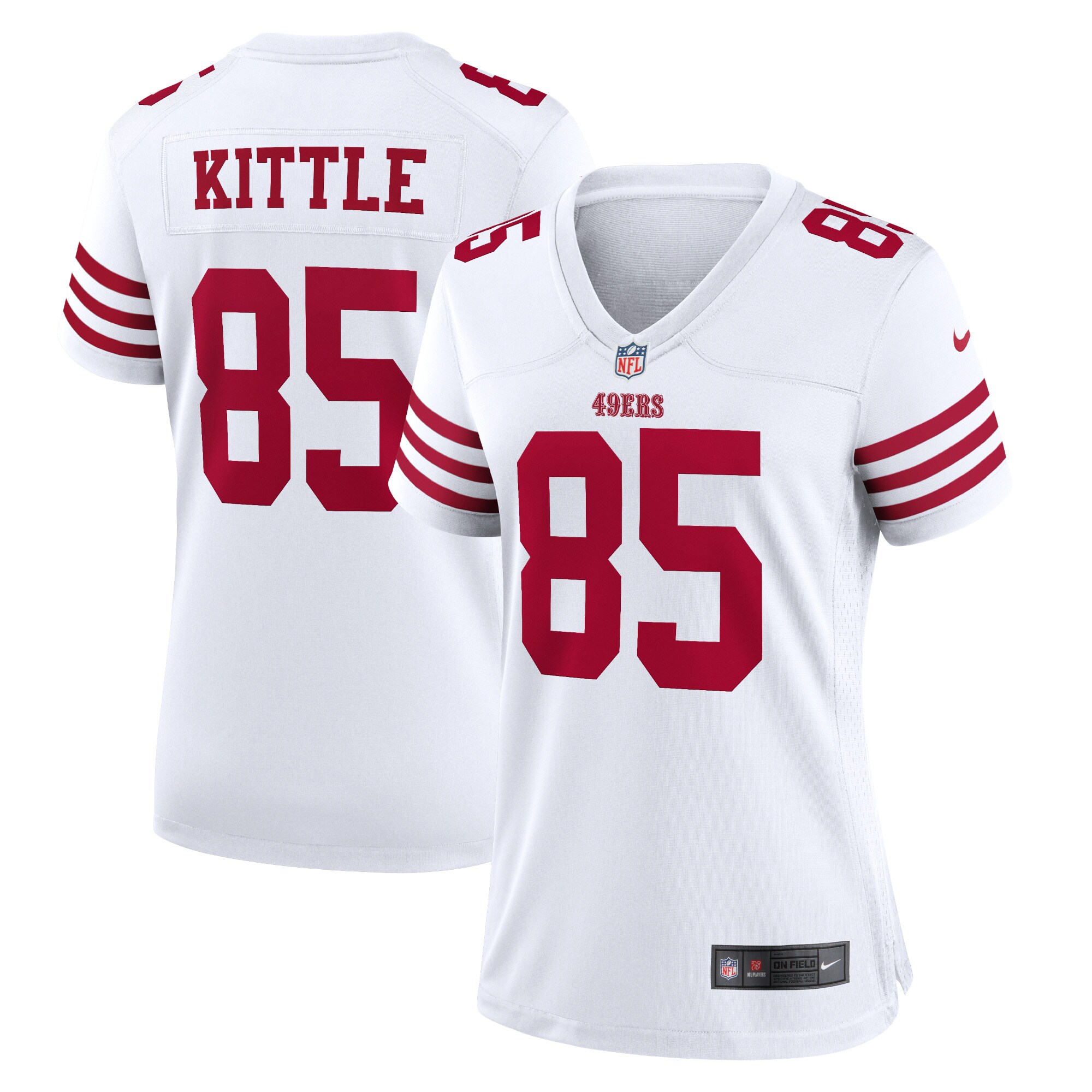 George Kittle San Francisco 49ers  Women's Player Game Jersey - White