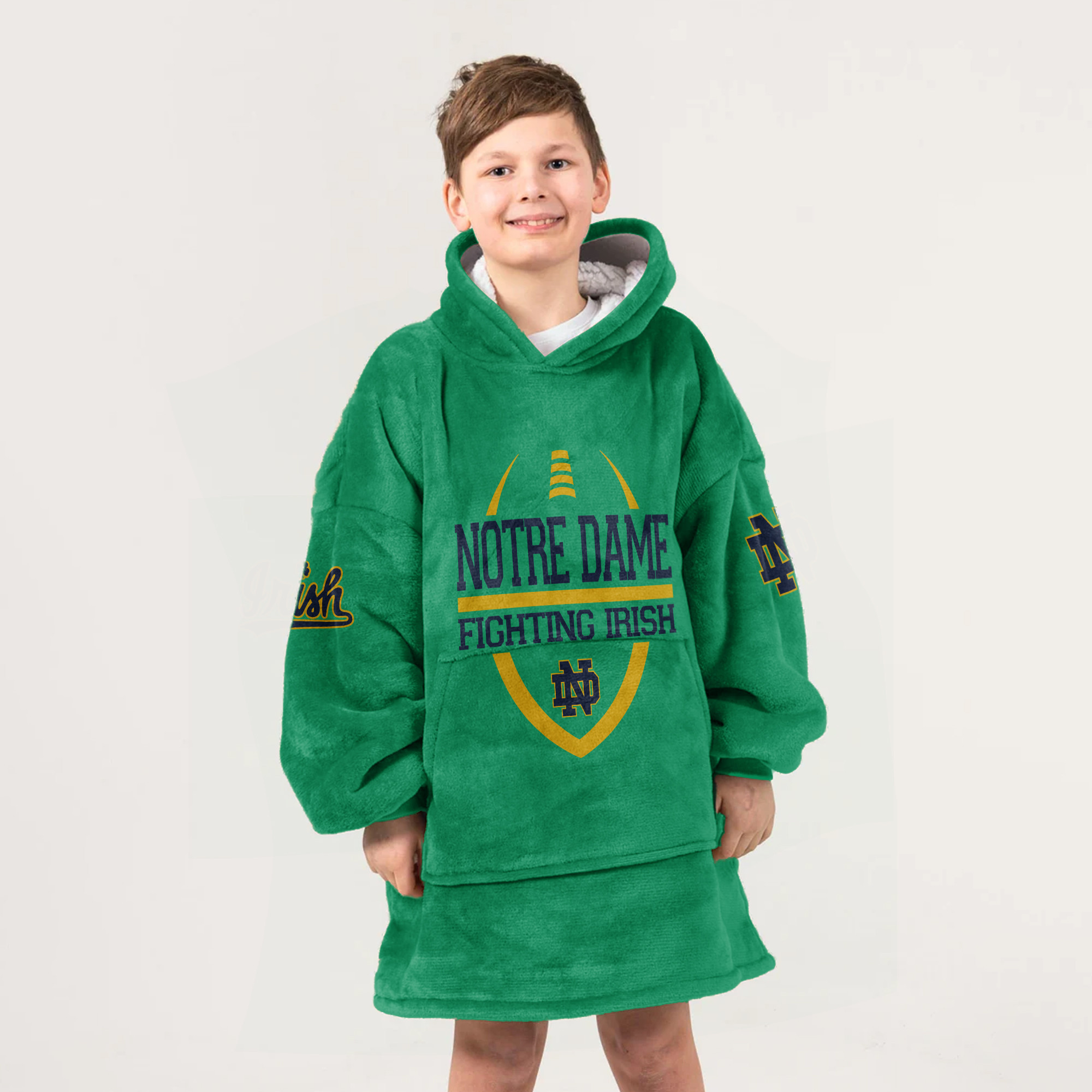 Adult Notre Dame Football Unisex Blanket Hoodie