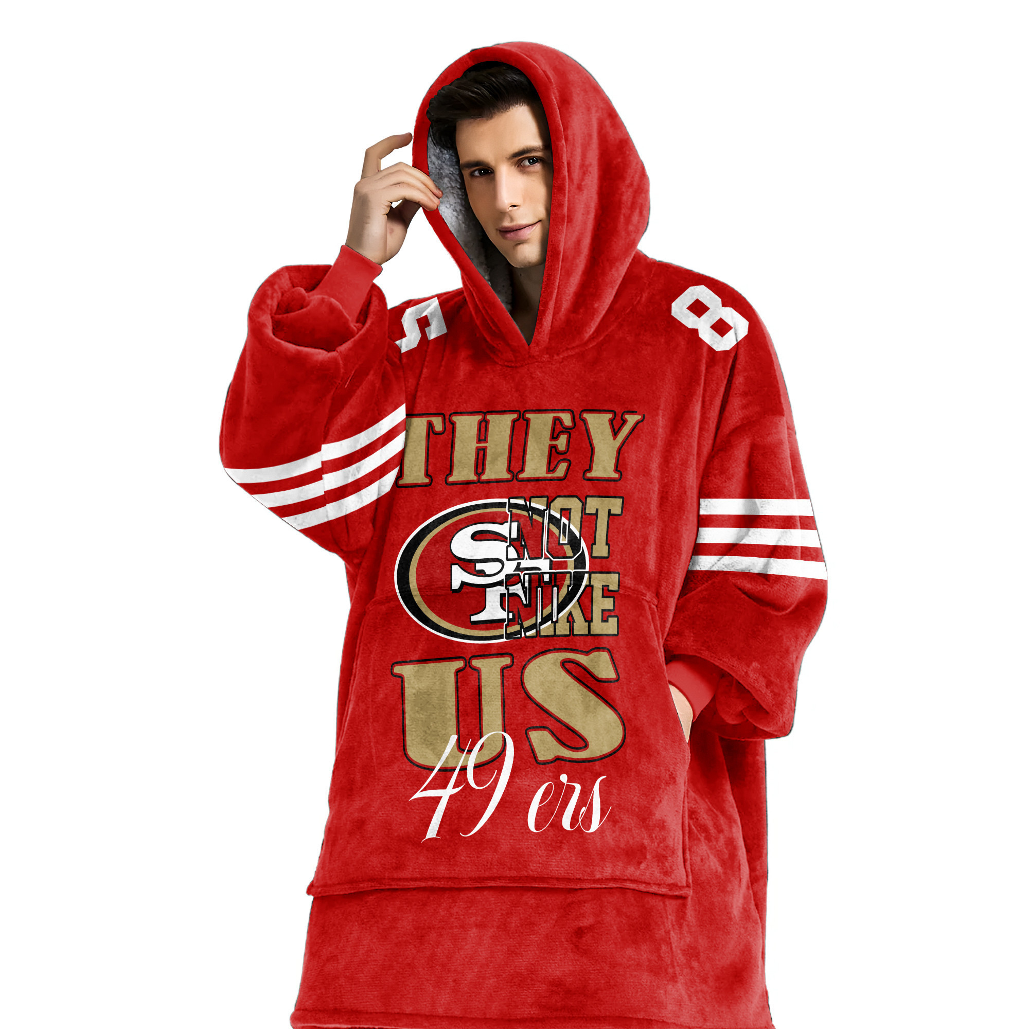 Adult They Not Like Us 85 San Francisco 49ers Football Unisex Blanket Hoodie