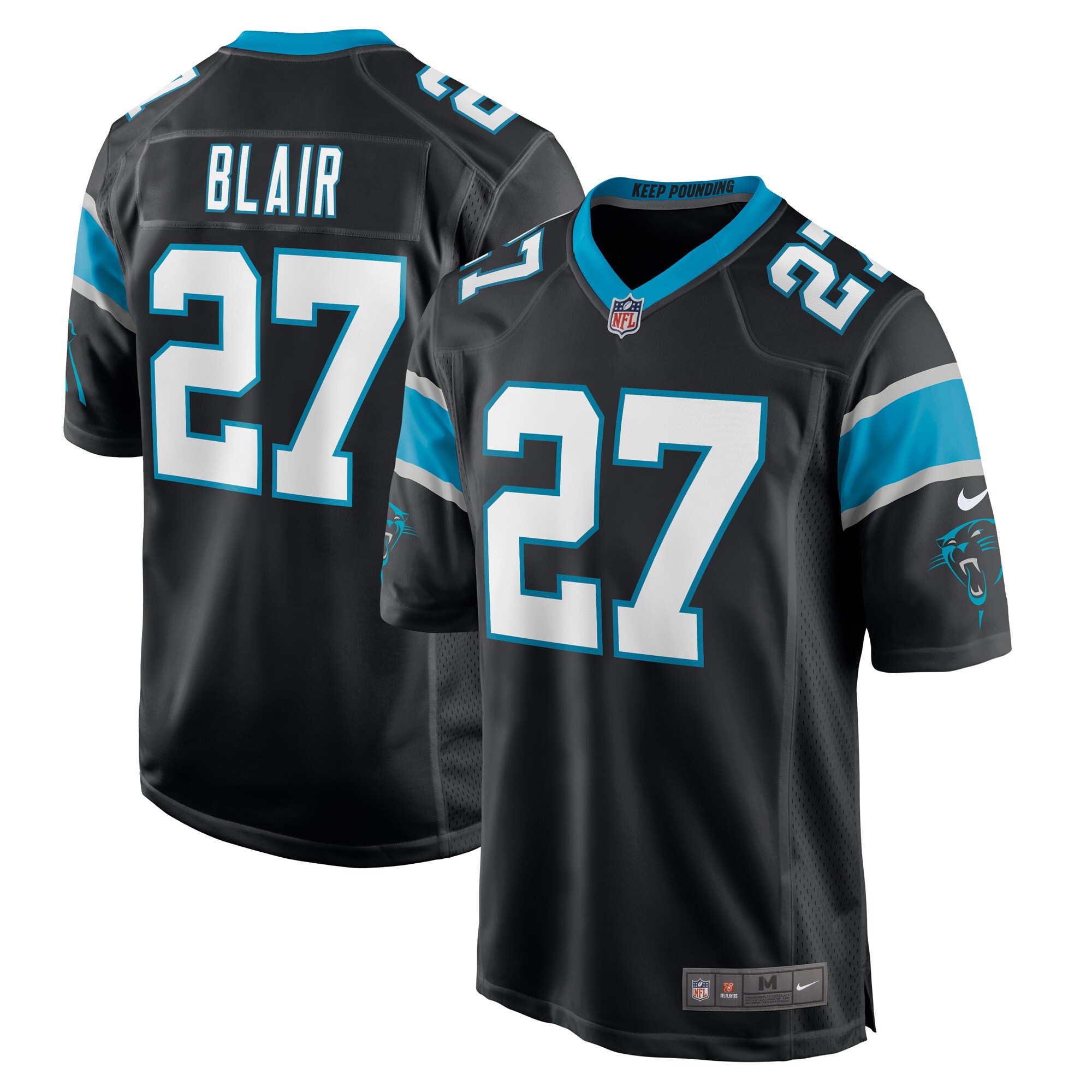 Marquise Blair Carolina Panthers  Game Player Jersey - Black