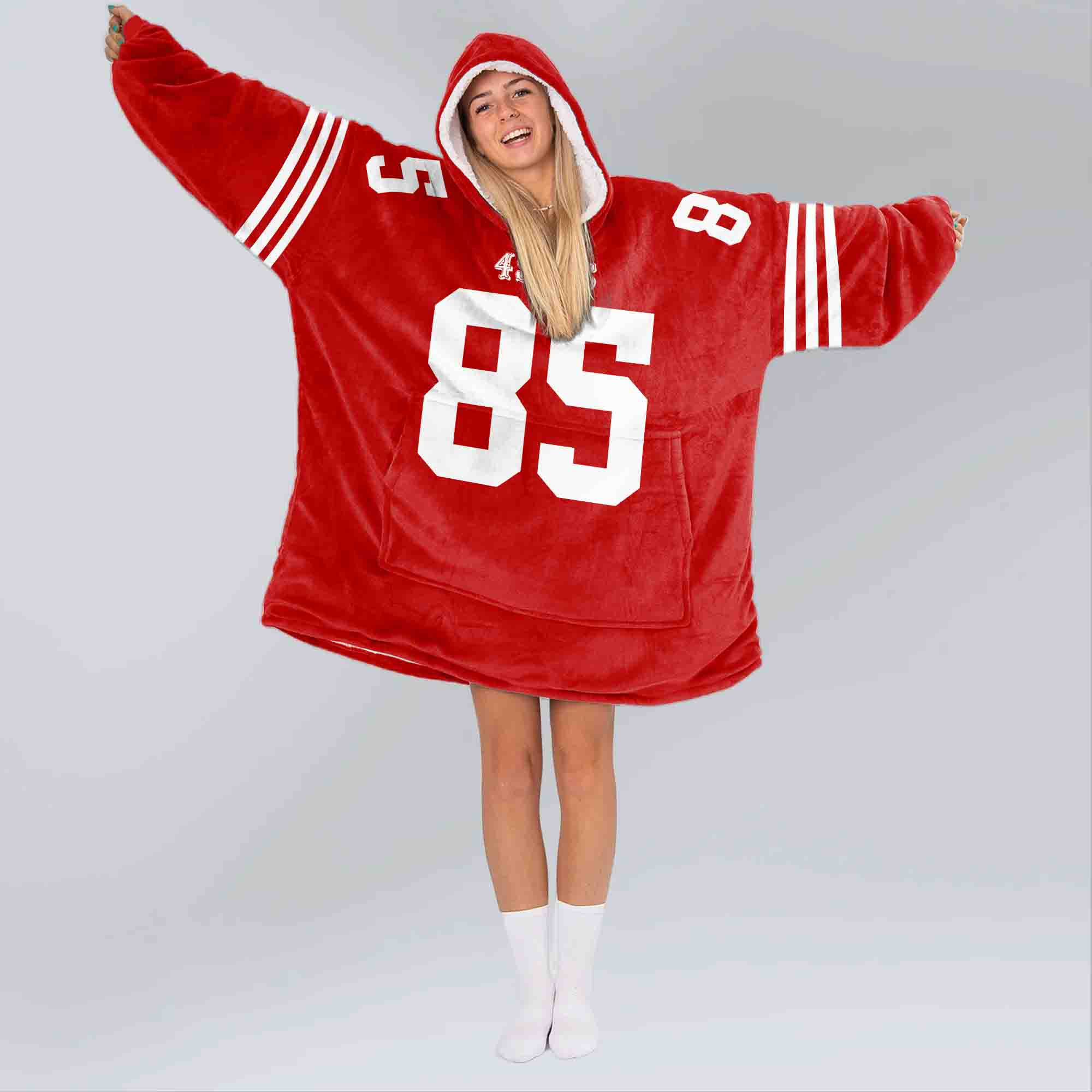 Adult G.K 85 San Francisco 49ers Football Unisex Blanket Hoodie