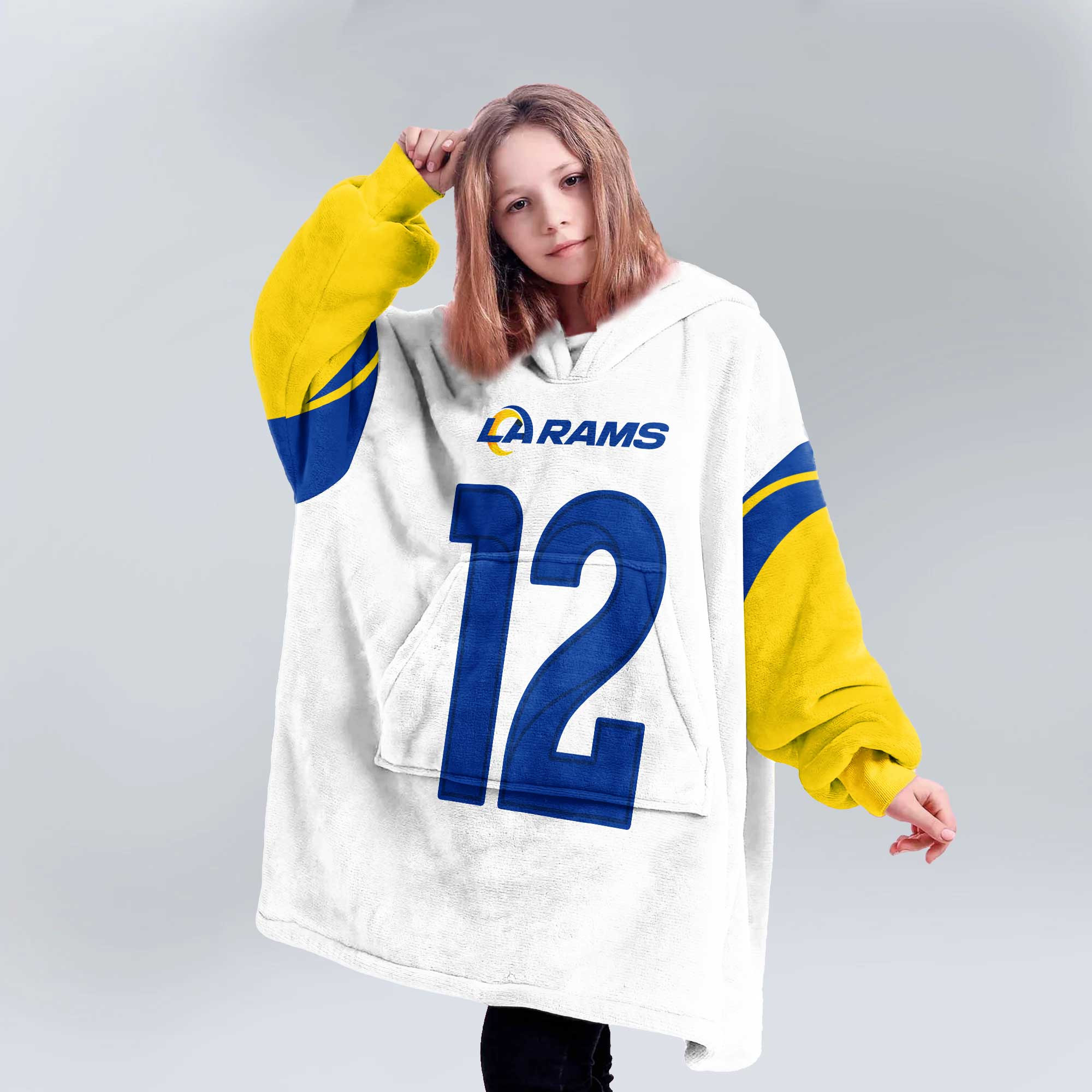 Kid P.N 12 Los Angeles R Football Unisex Blanket Hoodie