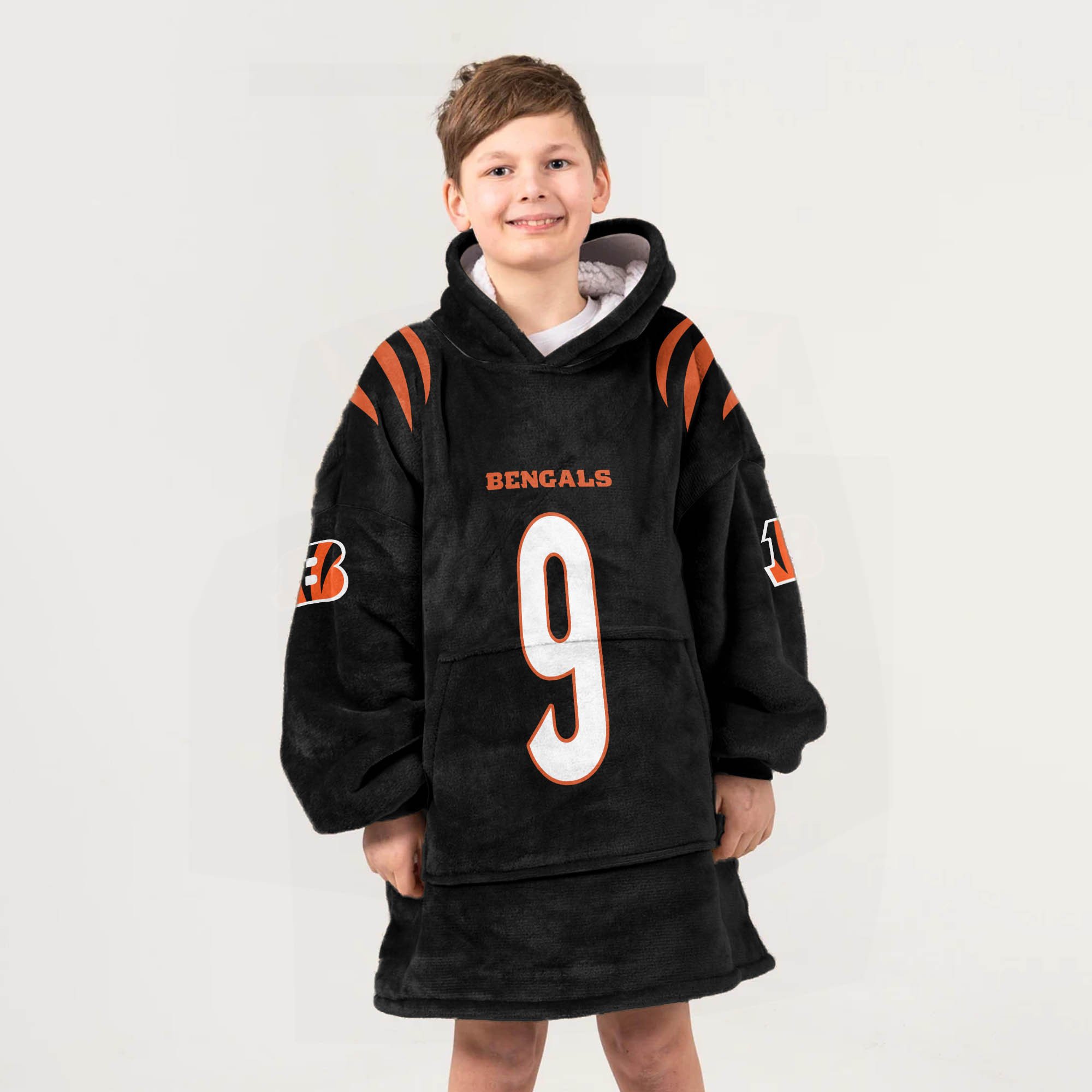 Adult J.B 9 Cincinnati Football Unisex Blanket Hoodie