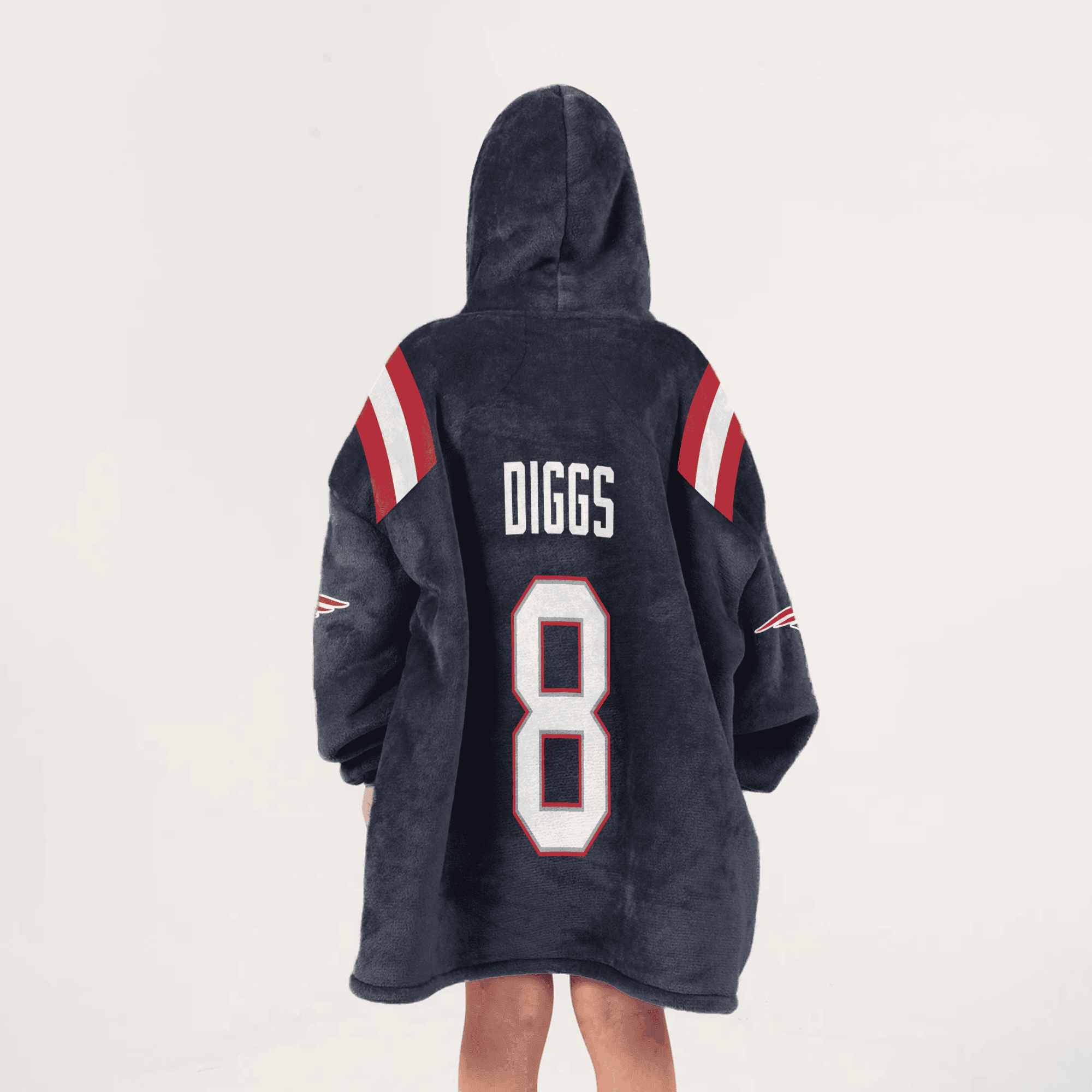 Kid 8 New England Football Unisex Blanket Hoodie