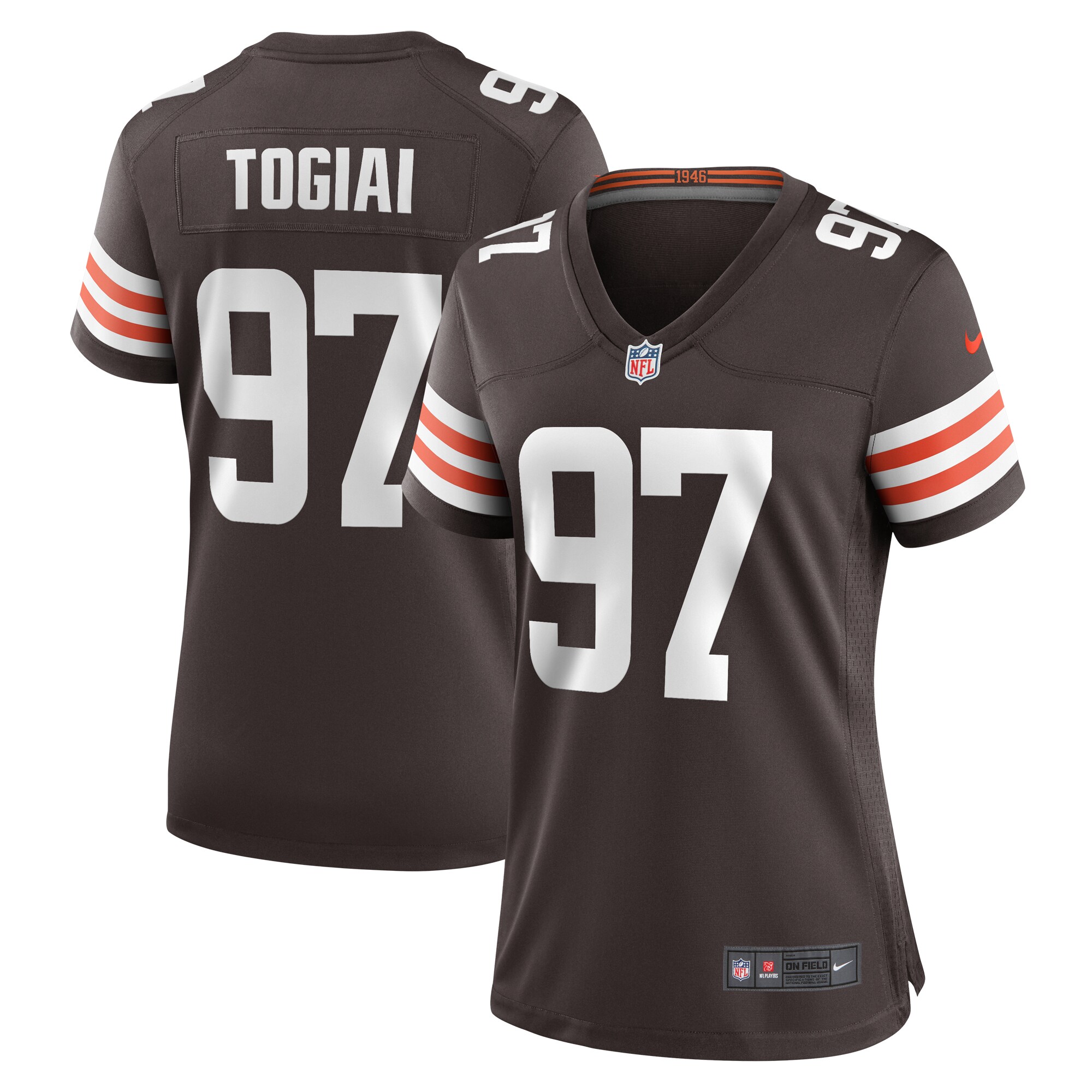 Tommy Togiai Cleveland Browns Women's  Game Jersey -  Brown