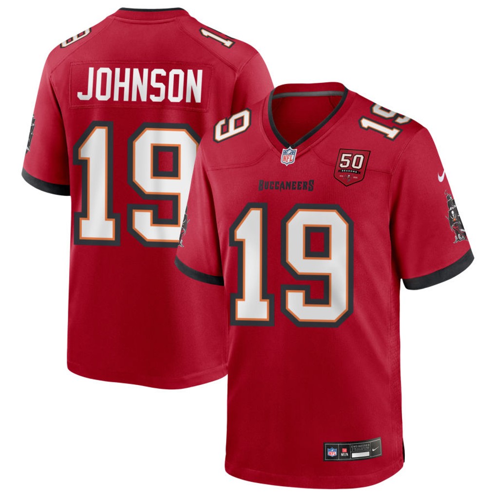 kameron johnson #19 Tampa Bay Buccaneers Away Game Jersey - Red