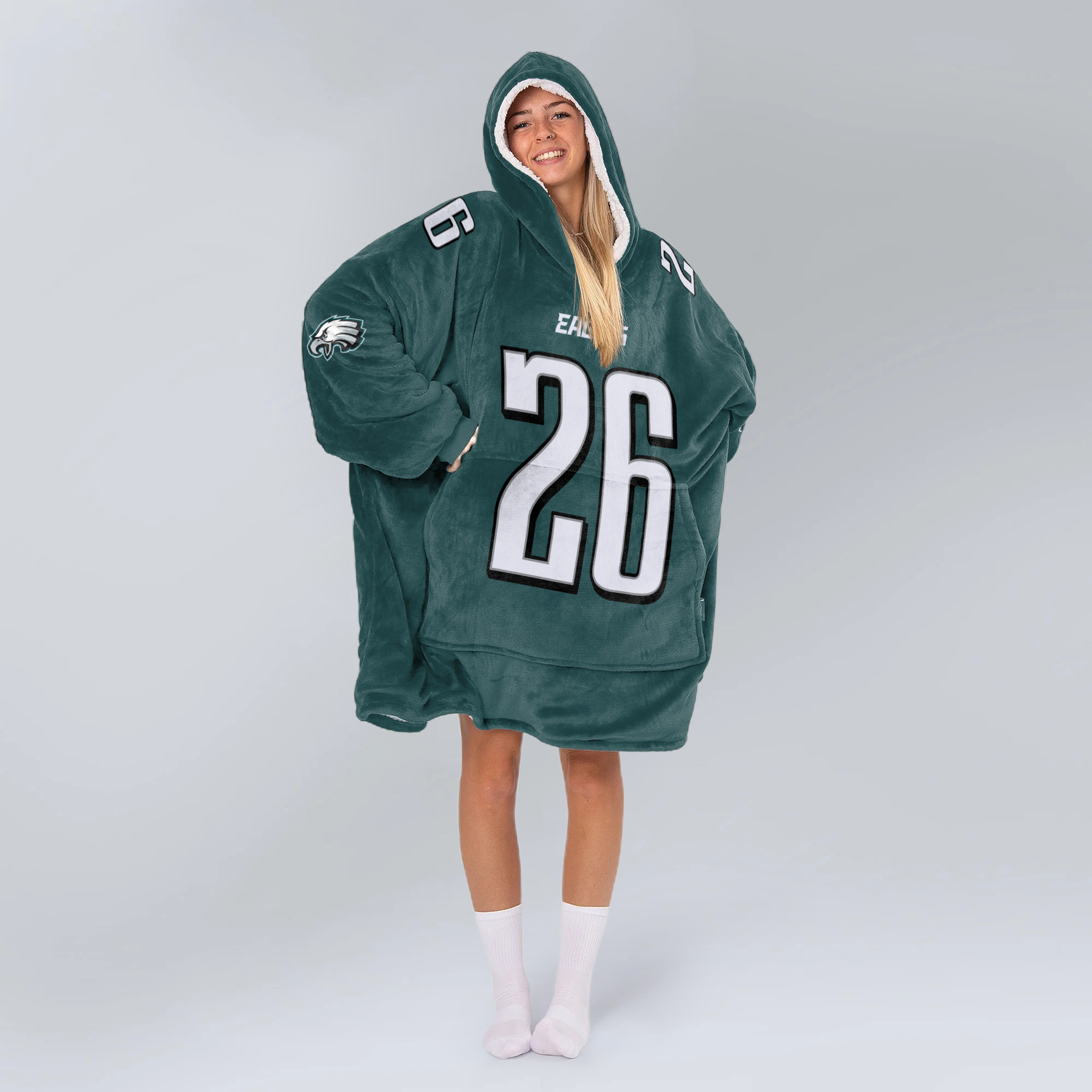 Adult Run It Back 26 Philadelphia Football Unisex Blanket Hoodie
