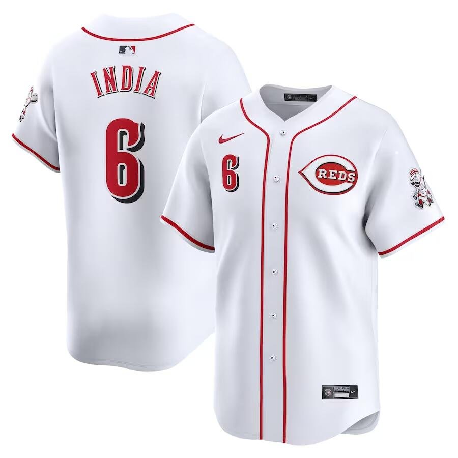 Men's Cincinnati Reds #6 Jonathan India  White Home Limited Player Jersey