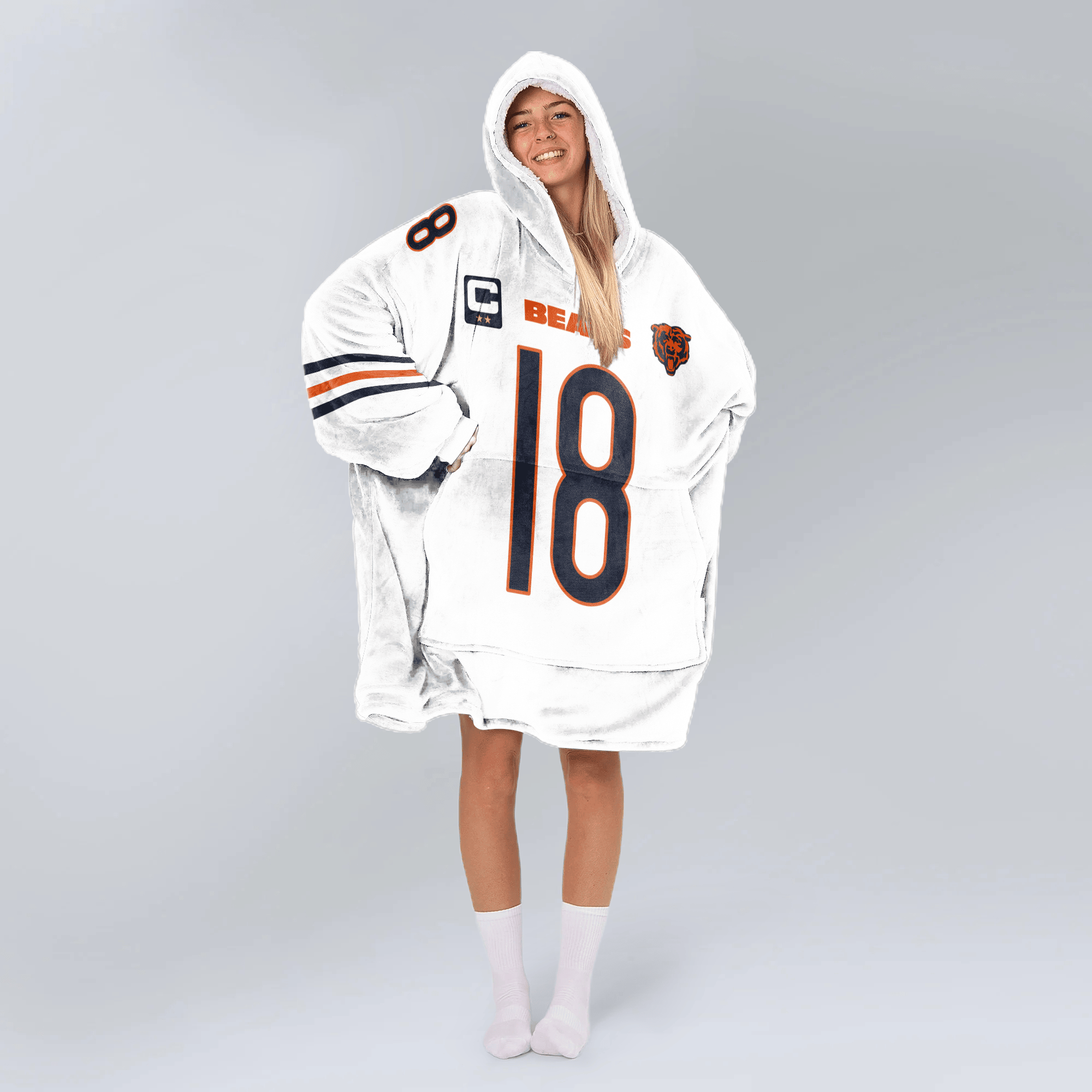 Adult C.W 18 Captain Chicago Football Unisex Blanket Hoodie
