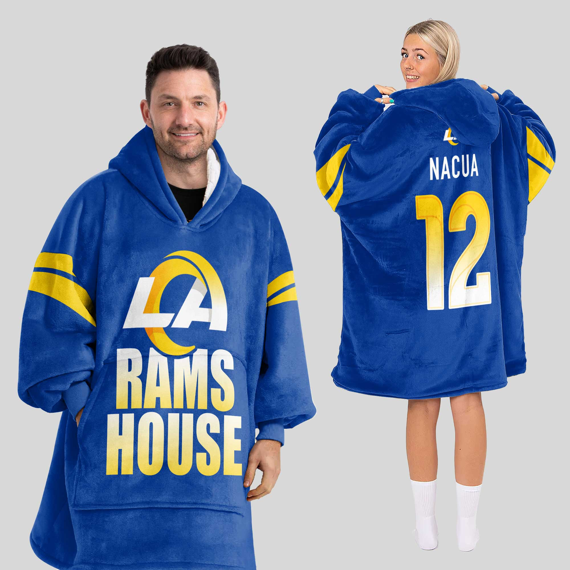 Rams House Los Angeles R Football Unisex Blanket Hoodie