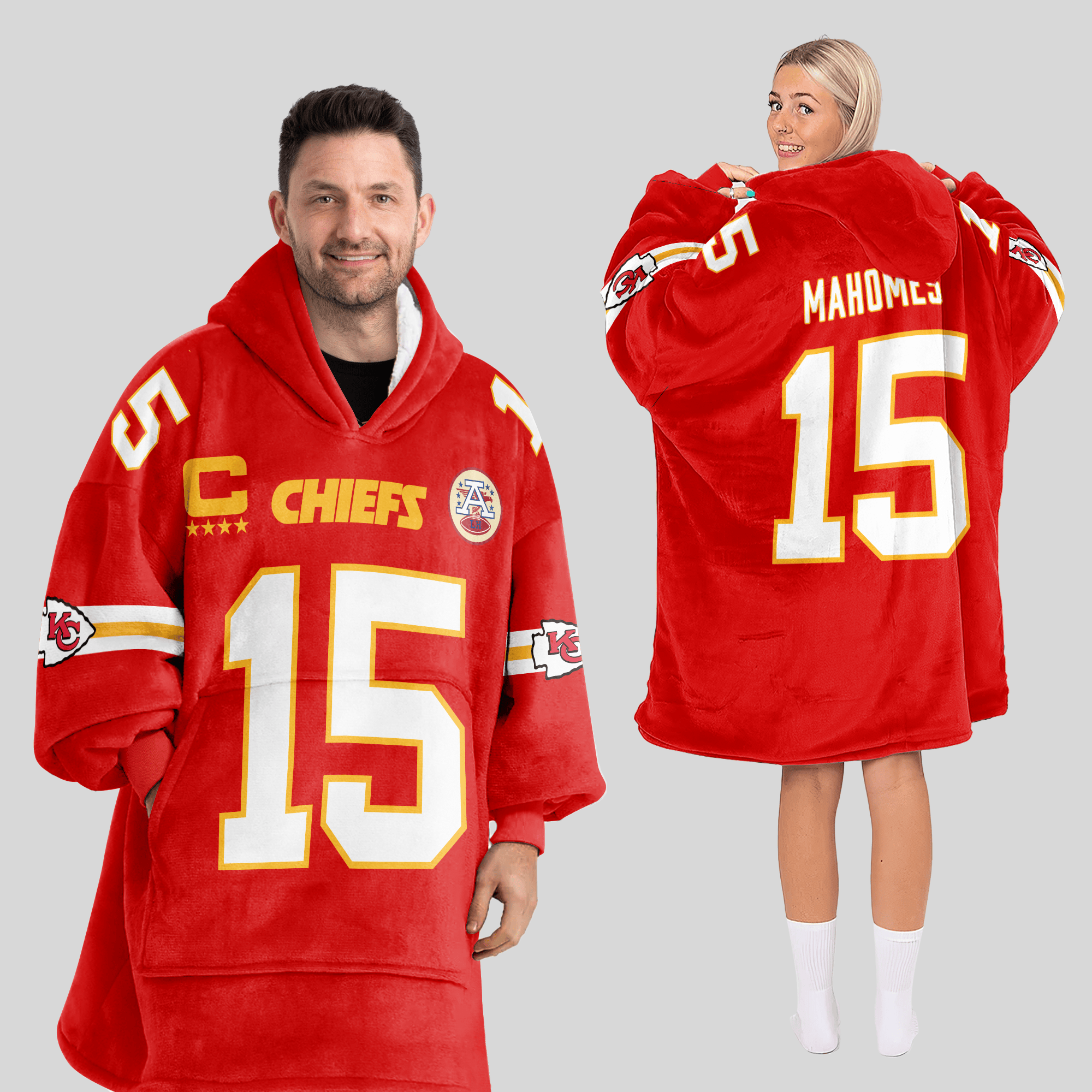 Adult P.M 15 Kansas City Football Unisex Blanket Hoodie