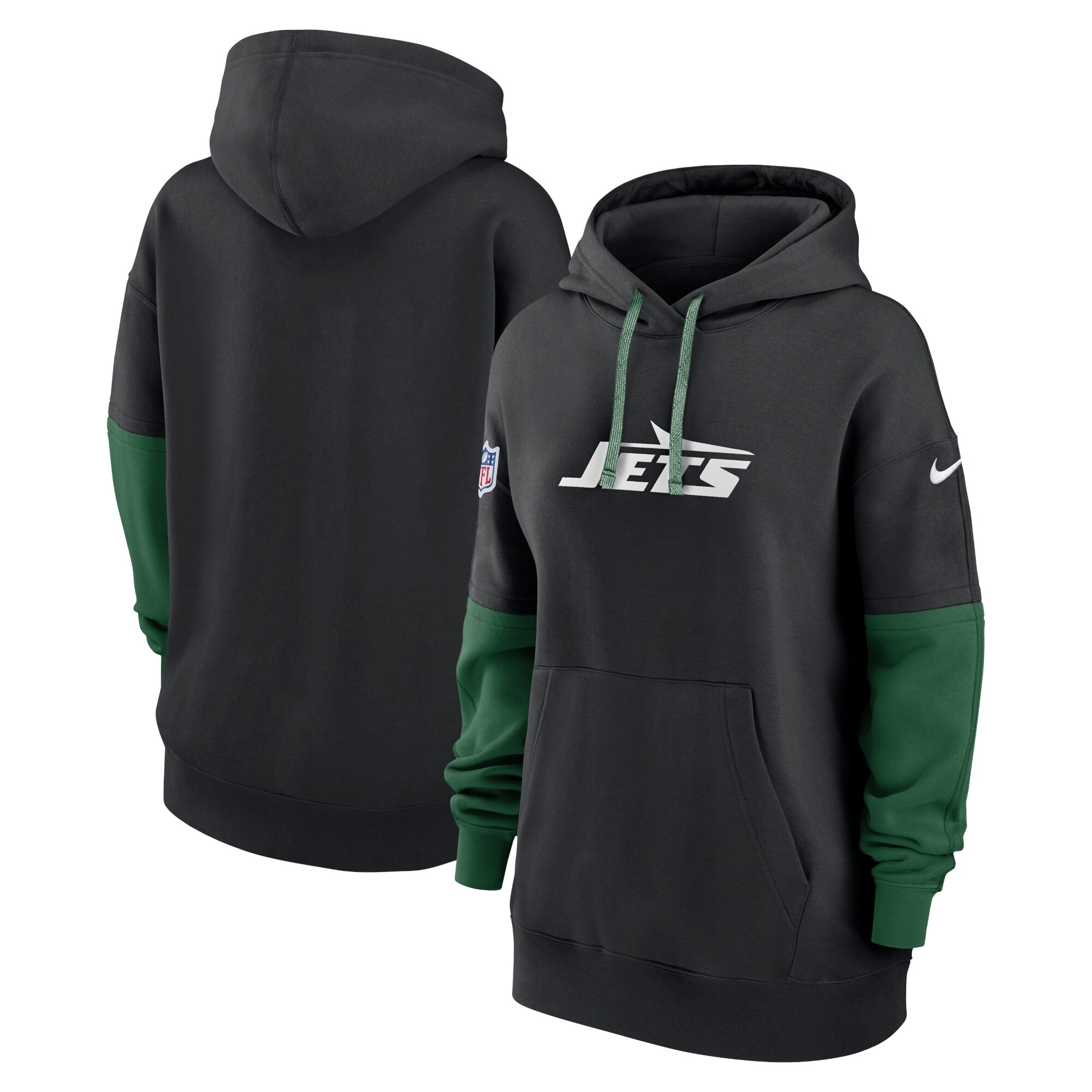 New York Jets Women's 2024 Sideline Essential Fleece Pullover Hoodie - Black