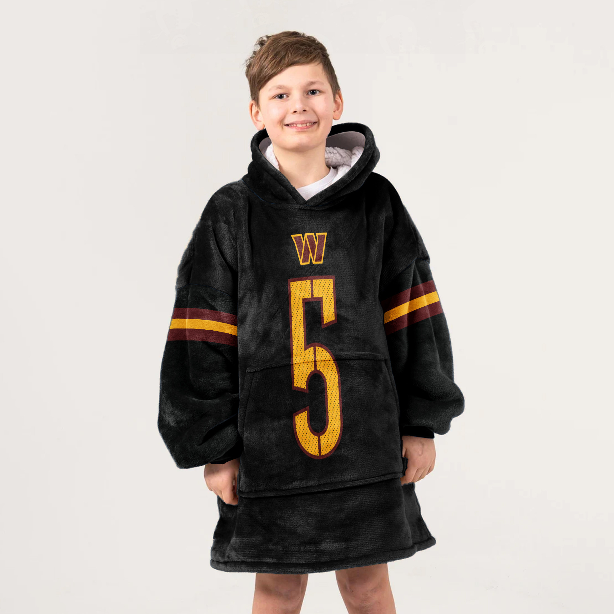 Adult 5 Washington Football Unisex Blanket Hoodie
