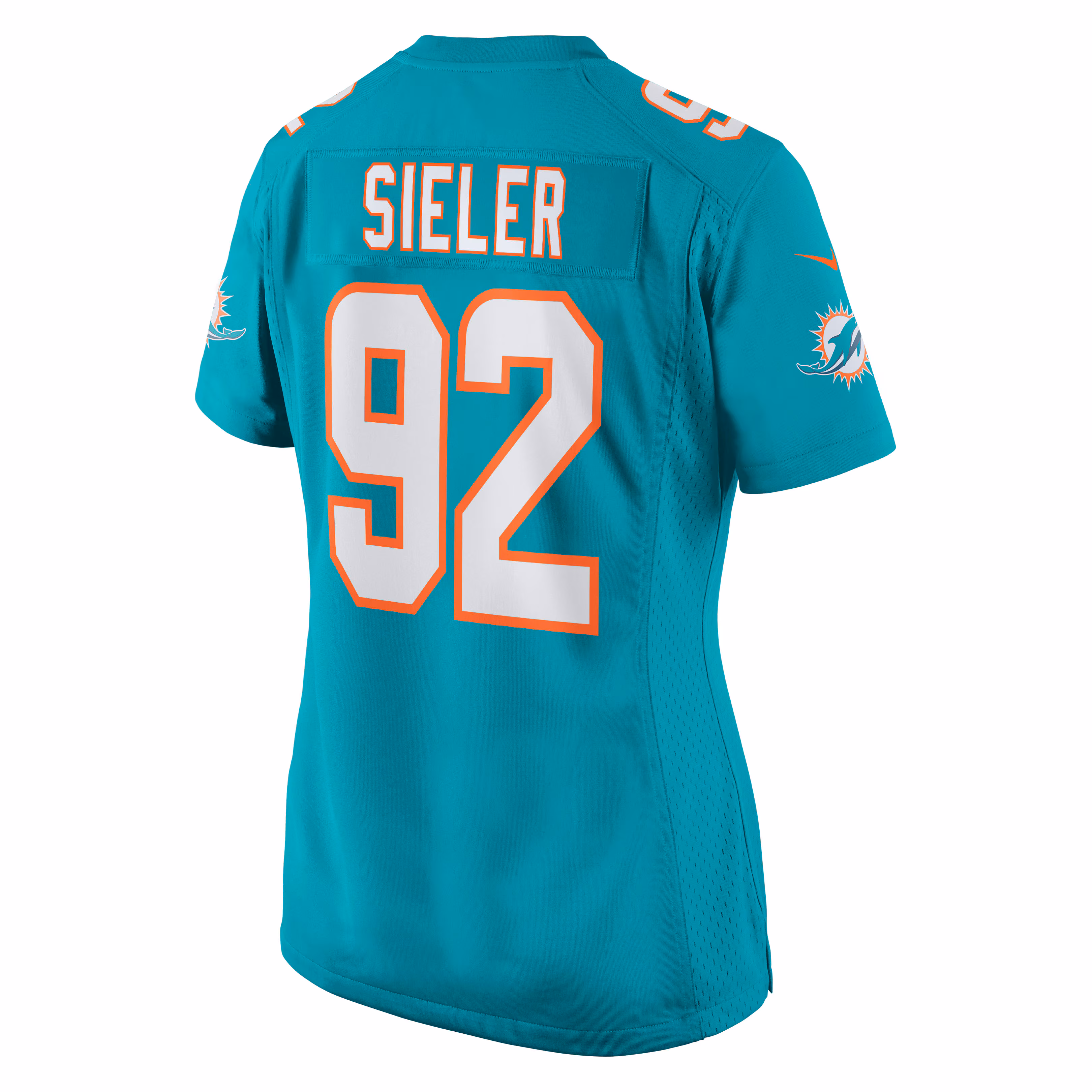Zach Sieler Miami Dolphins Women's Game Jersey - Aqua