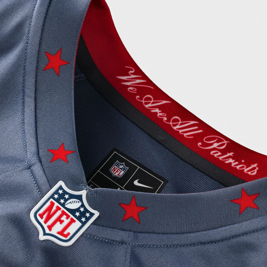 Christian Gonzalez #0 New England Patriots 2025 Rivalries Collection Game Jersey - Storm Blue