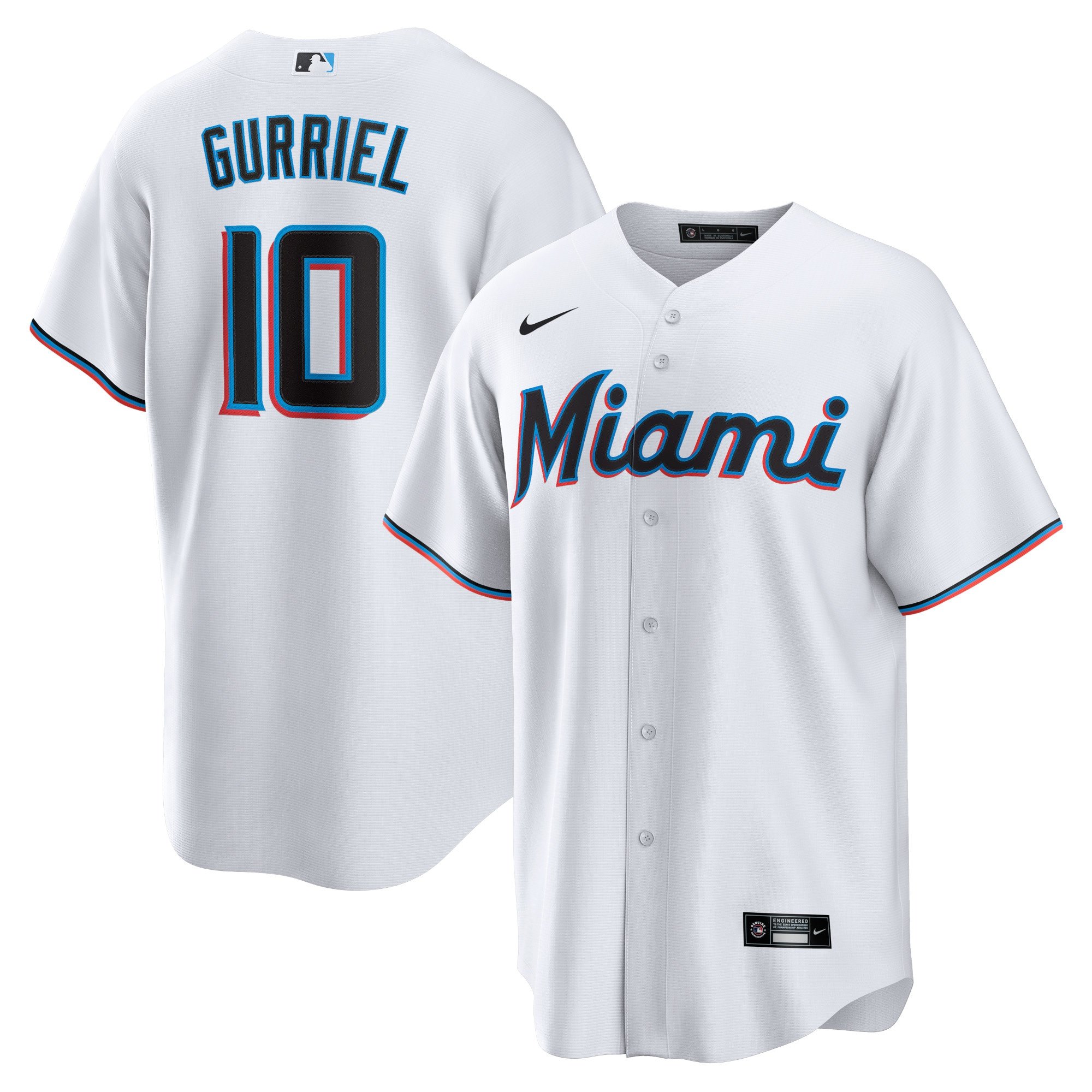 Men's Miami Marlins Yuli Gurriel  White Replica Player Jersey