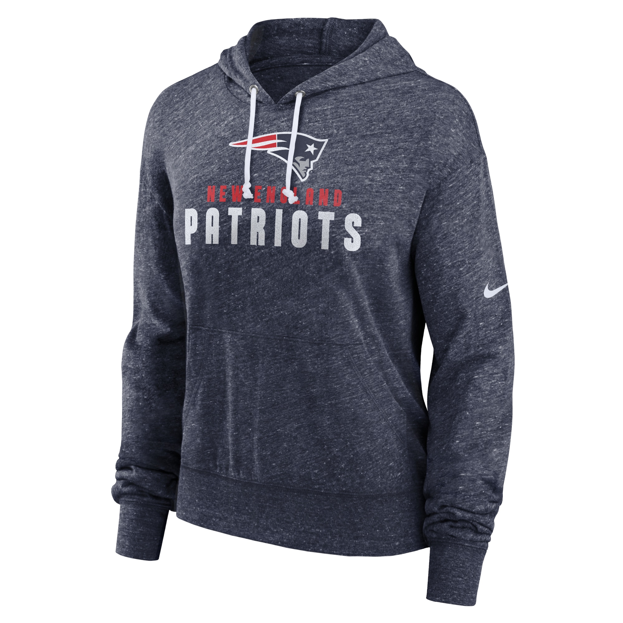 New England Patriots Women's Gym Vintage Lightweight Hooded Top - Navy