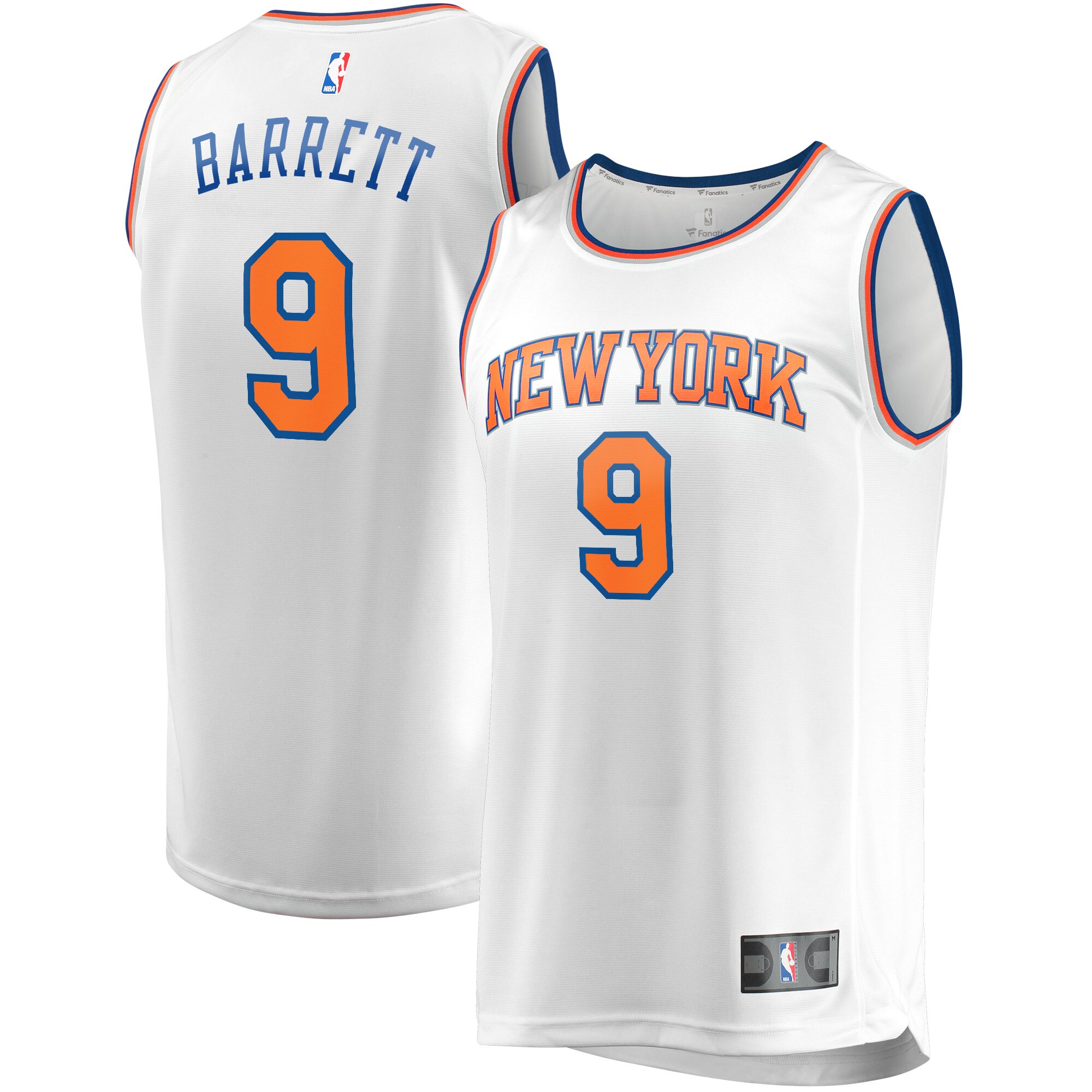 RJ Barrett New York Knicks  Fast Break Player Jersey - Association Edition - White