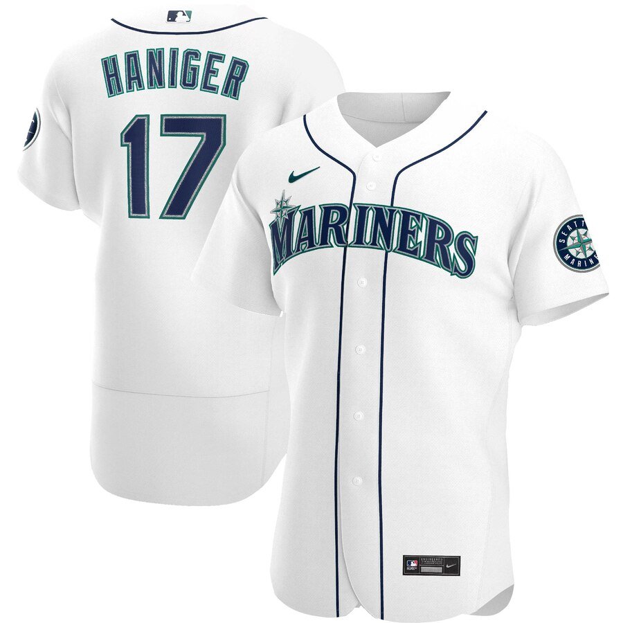 Men's  Seattle Mariners #17 Mitch Haniger White Home 2020 Player MLB Jersey