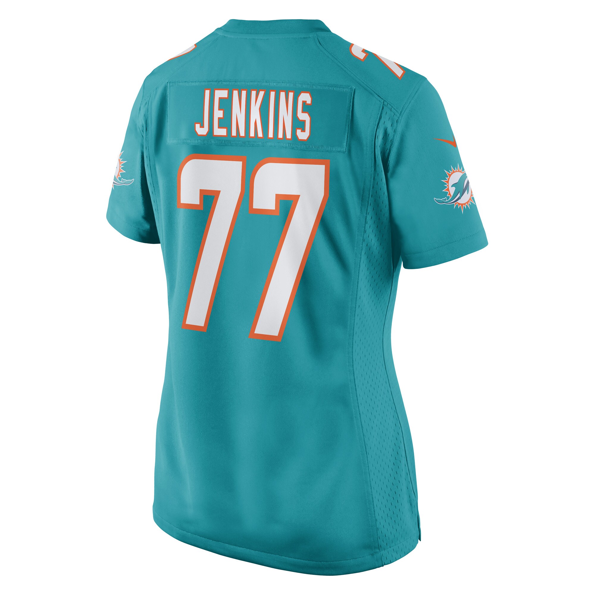 John Jenkins Miami Dolphins Women's Game Player Jersey - Aqua