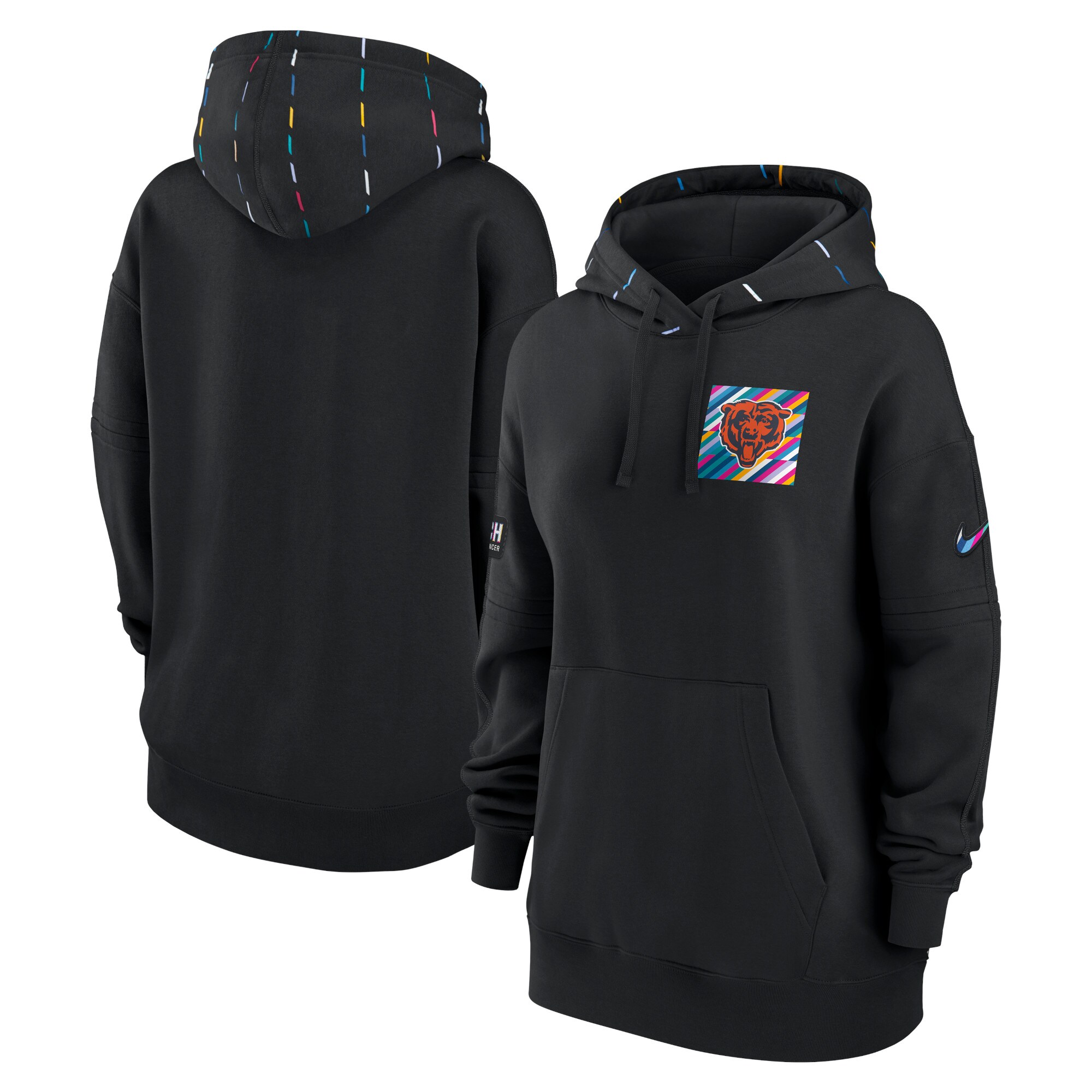 Chicago Bears  Women's 2023  Crucial Catch Club Pullover Hoodie - Black