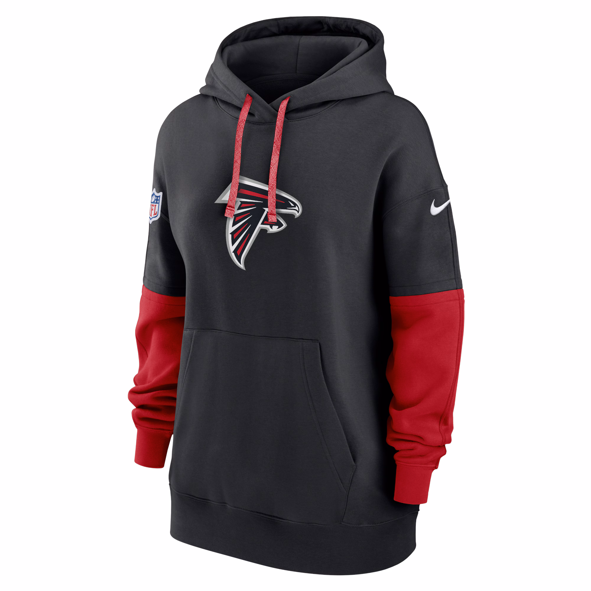 Atlanta Falcons Women's 2024 Sideline Essential Fleece Pullover Hoodie - Black