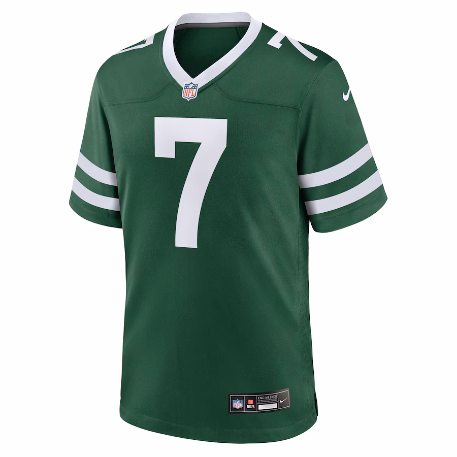 Men's New York Jets #7 Justin Fields Legacy Green Game Player Jersey