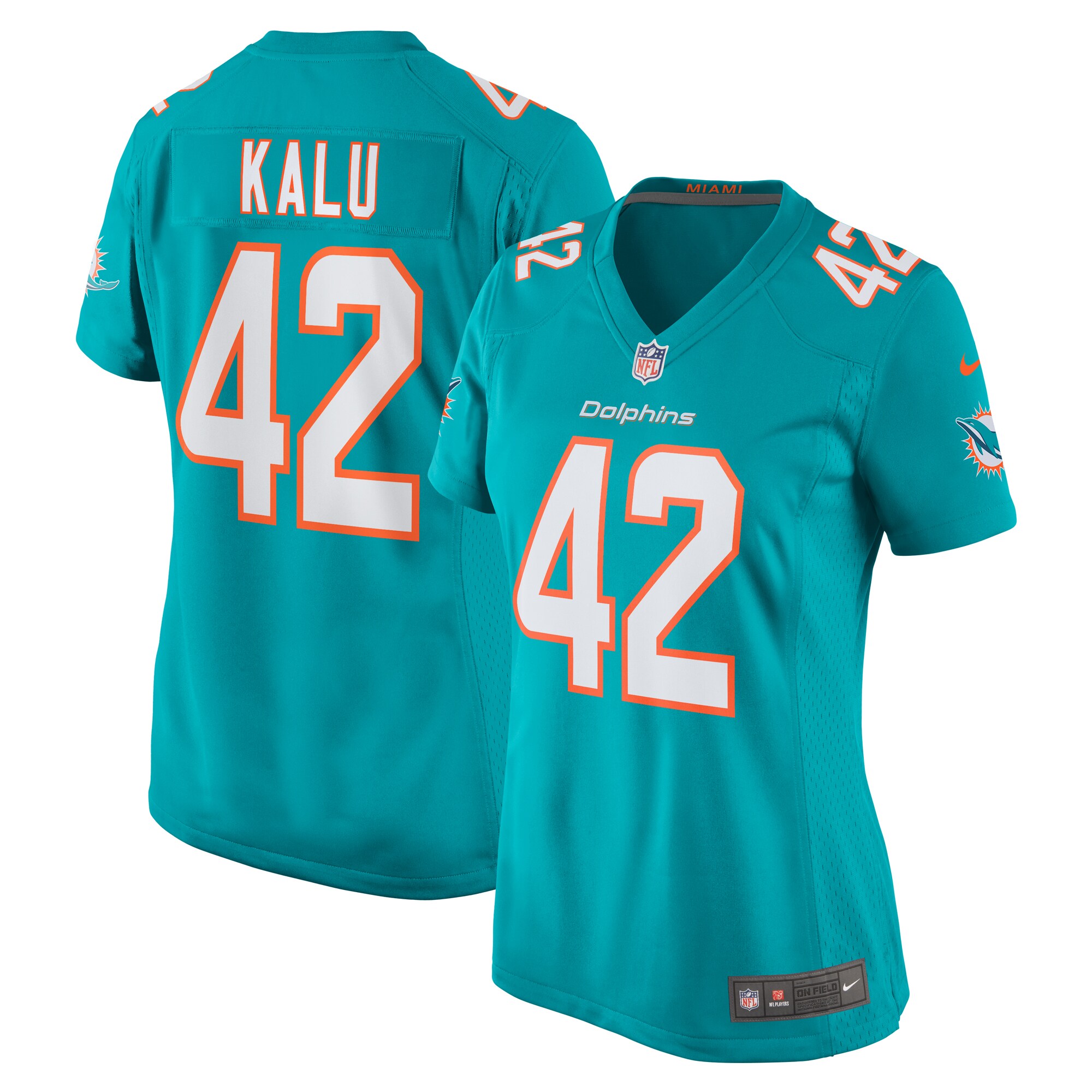 Joshua Kalu Miami Dolphins Women's Team Game Jersey -  Aqua