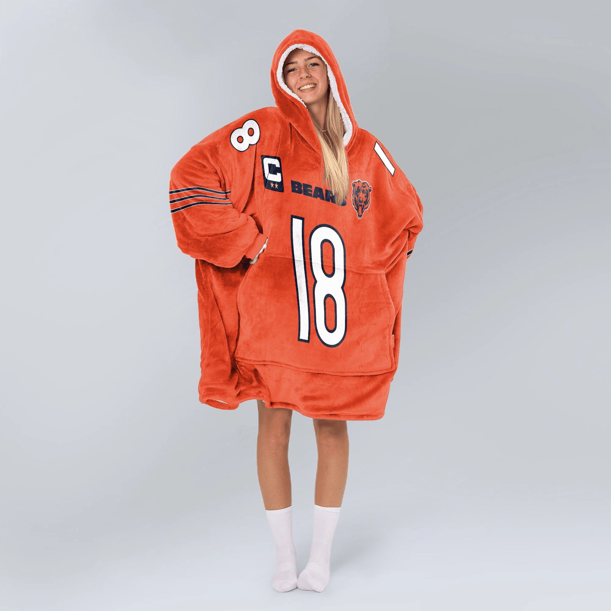 Adult C.W 18 Captain Chicago Football Unisex Blanket Hoodie
