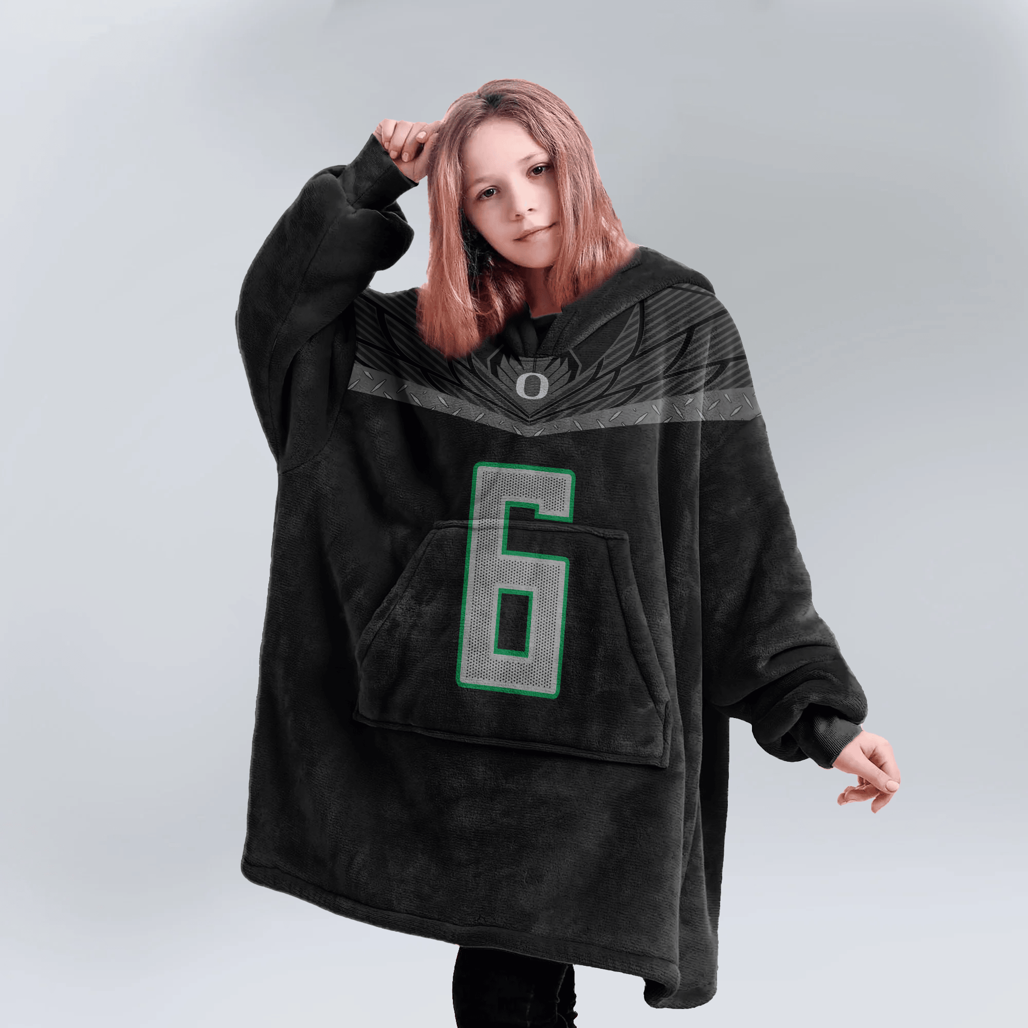 Kid N.W 6 Oregon Football Unisex Blanket Hoodie