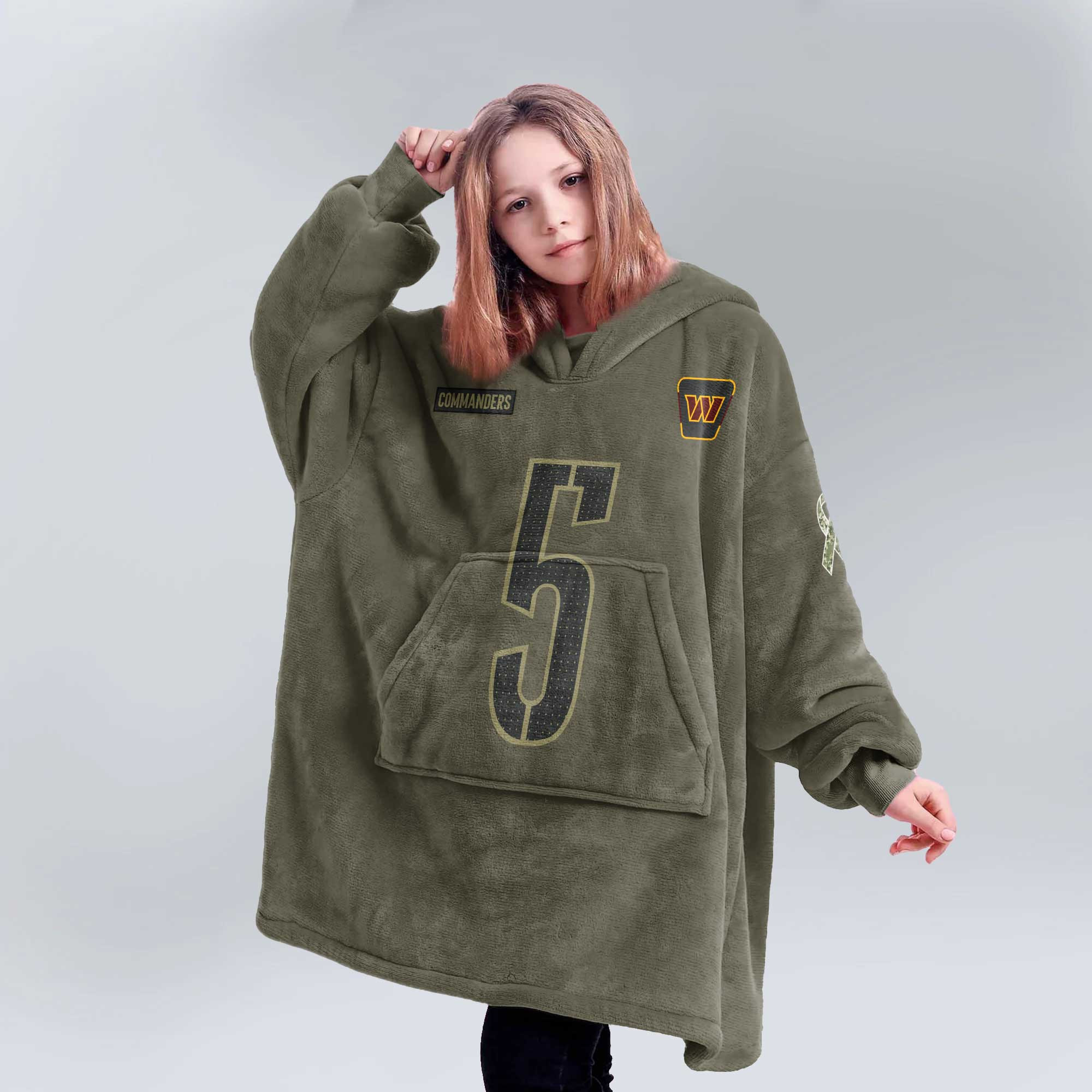 Army J.D 5 Washington Football Unisex Blanket Hoodie