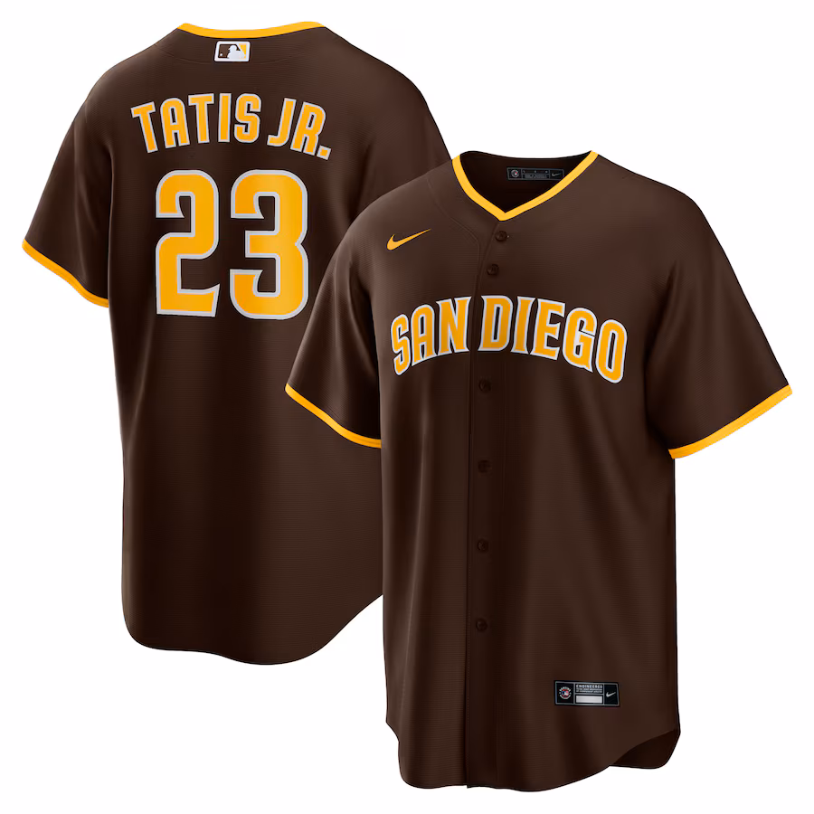Men's San Diego Padres #23 Fernando Tatis Jr. Brown Alternate Replica Player Jersey