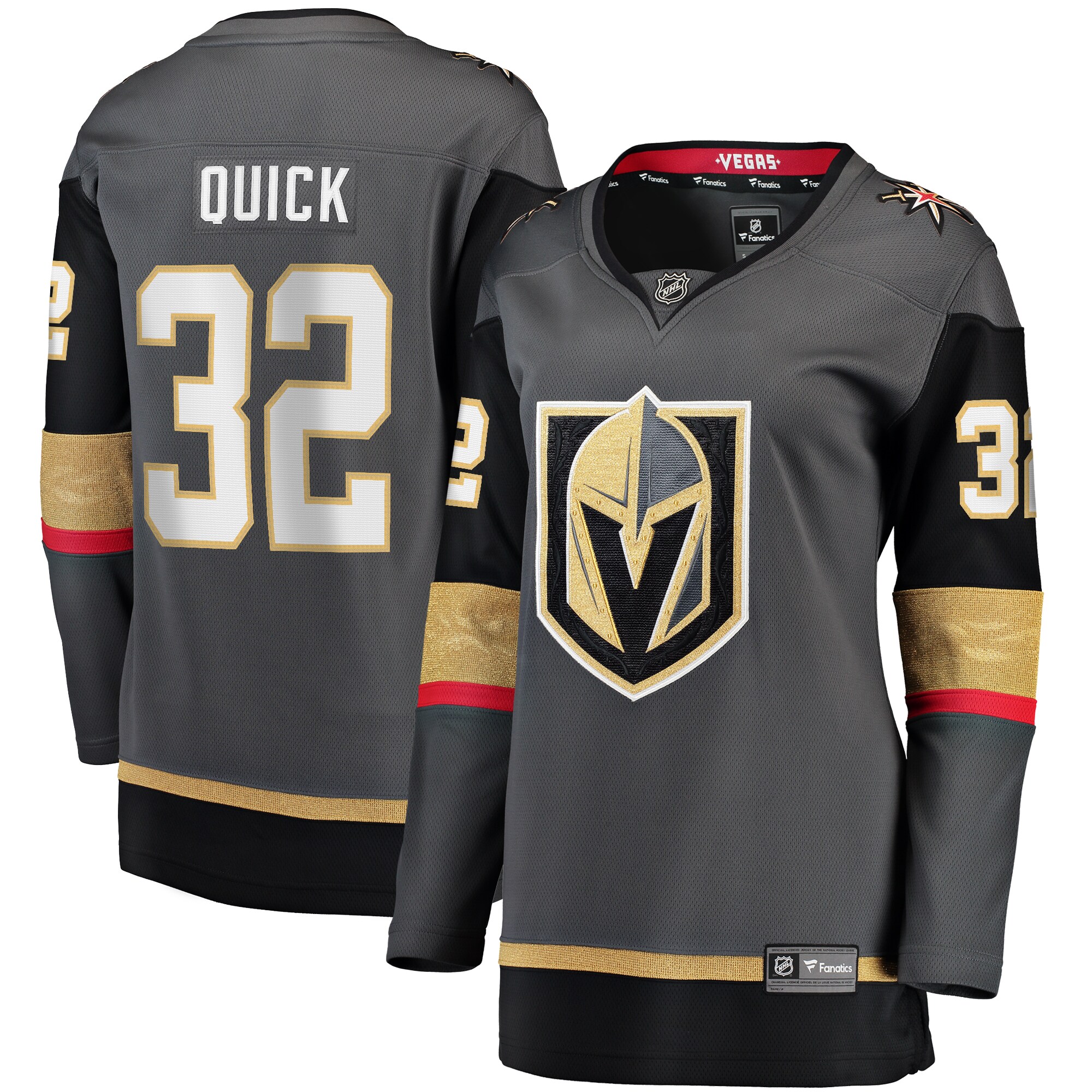 Jonathan Quick Vegas Golden Knights Women's Home Breakaway Jersey - Gray