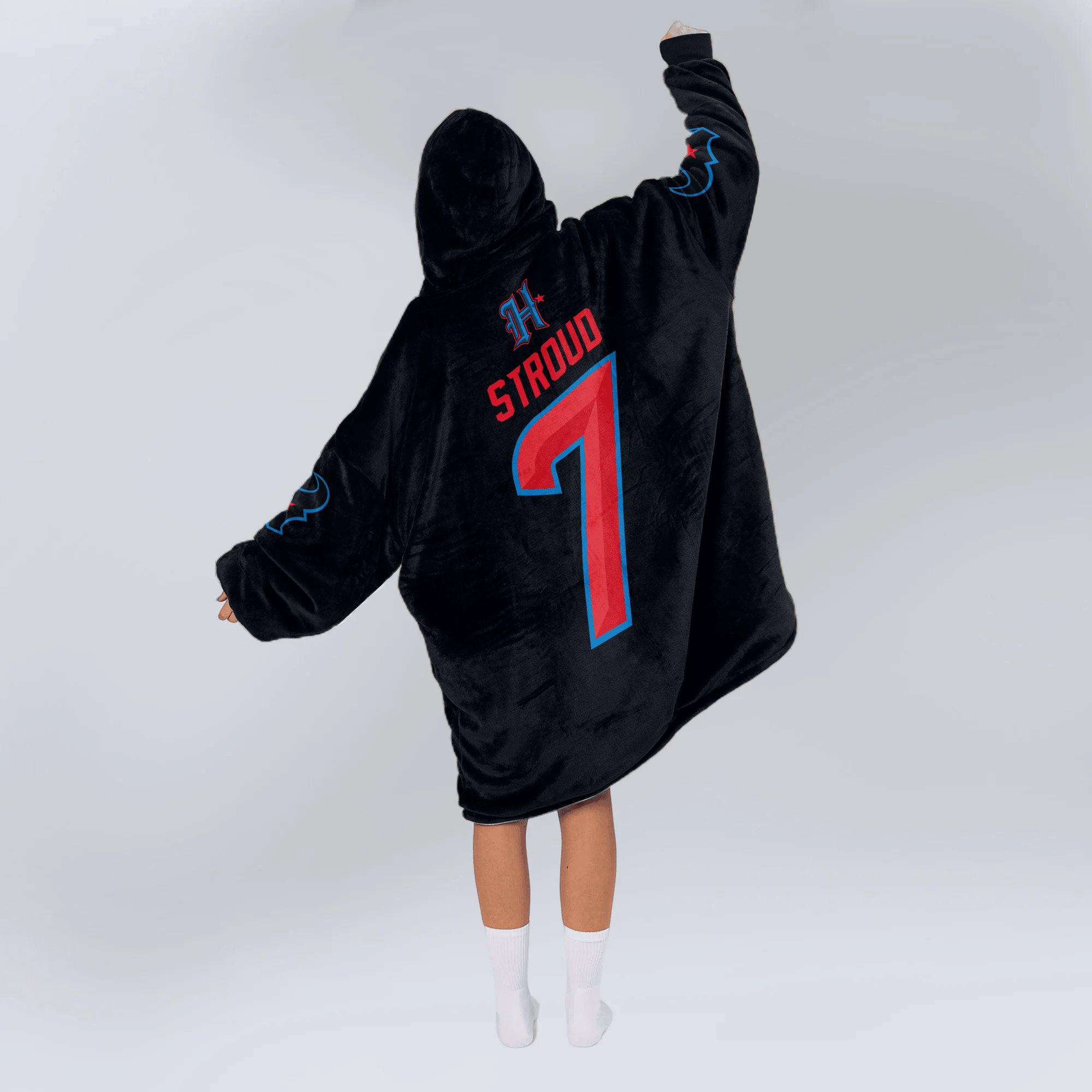 Adult C.J.S 7 Houston Football Unisex Blanket Hoodie
