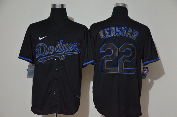 Men's Los Angeles Dodgers #22 Clayton Kershaw Lights Out Black Fashion Stitched MLB Cool Base  Jersey
