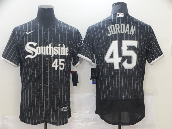 Men's  Chicago White Sox #45 Michael  Black MLB 2021 City Connect Player Jersey